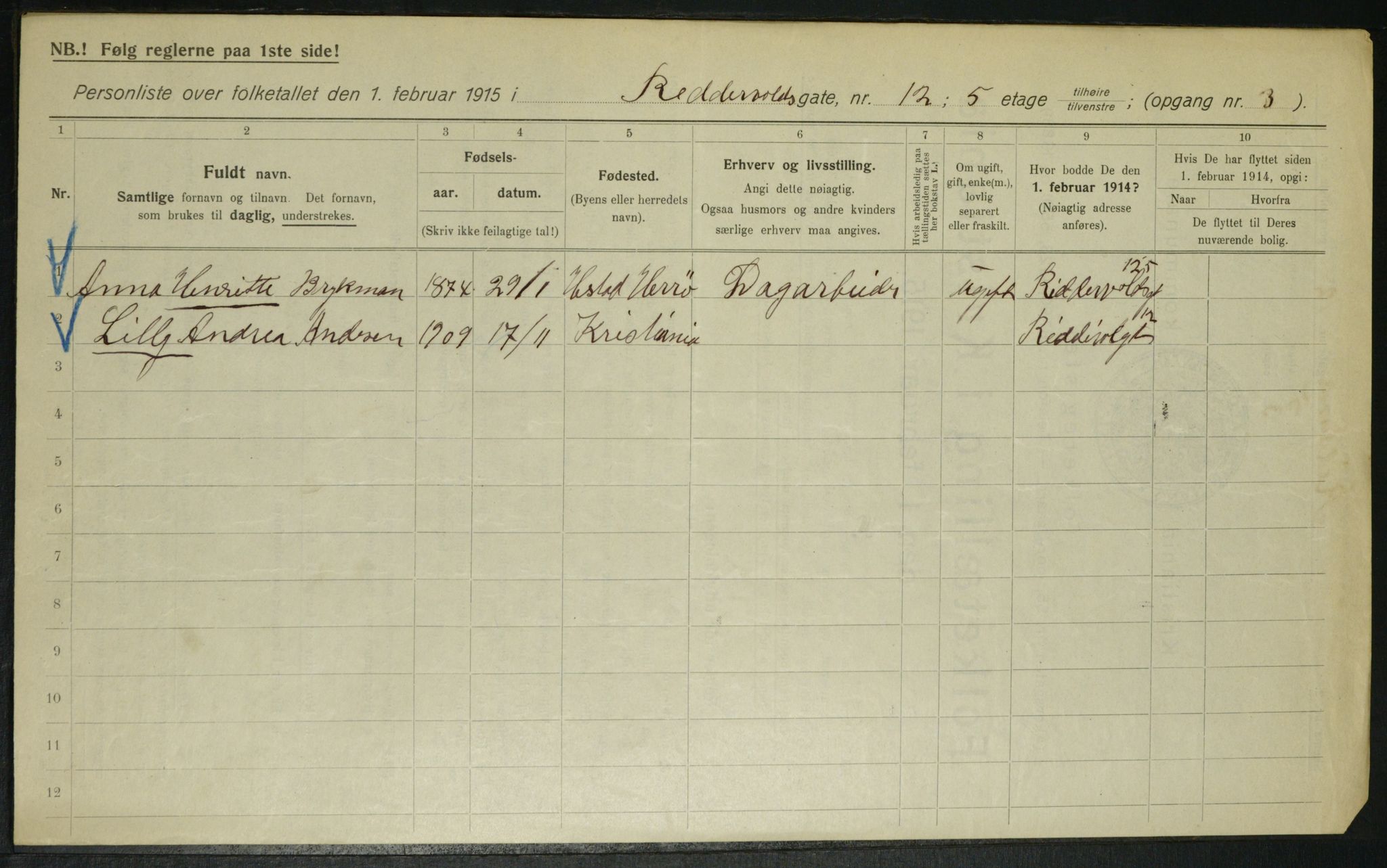 OBA, Municipal Census 1915 for Kristiania, 1915, p. 82893