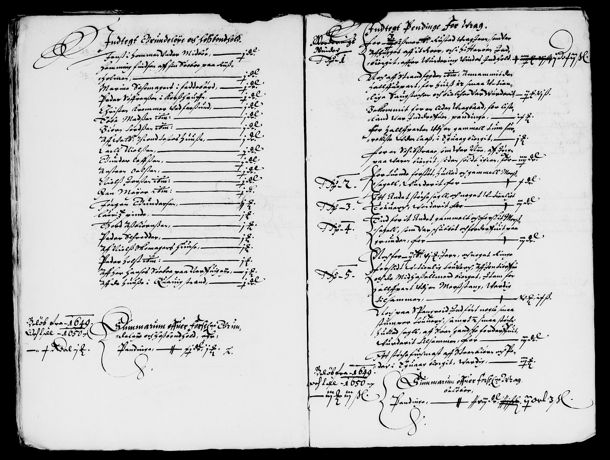 Rentekammeret inntil 1814, Reviderte regnskaper, Lensregnskaper, AV/RA-EA-5023/R/Rb/Rbr/L0018: Lista len, 1648-1651