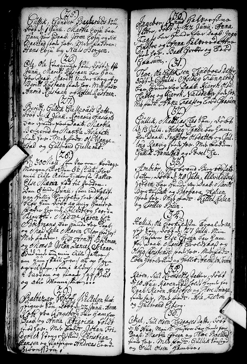 Flesberg kirkebøker, AV/SAKO-A-18/F/Fa/L0002: Parish register (official) no. I 2, 1726-1747