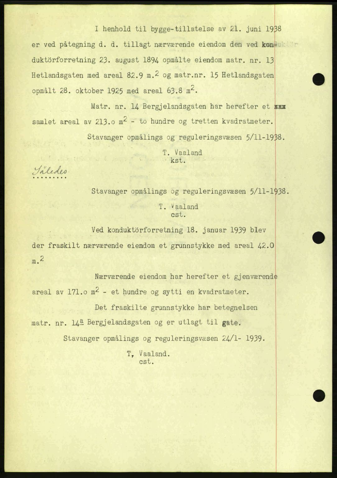 Stavanger byrett, AV/SAST-A-100455/002/G/Gb/L0014: Mortgage book no. A4, 1938-1939, Diary no: : 231/1939