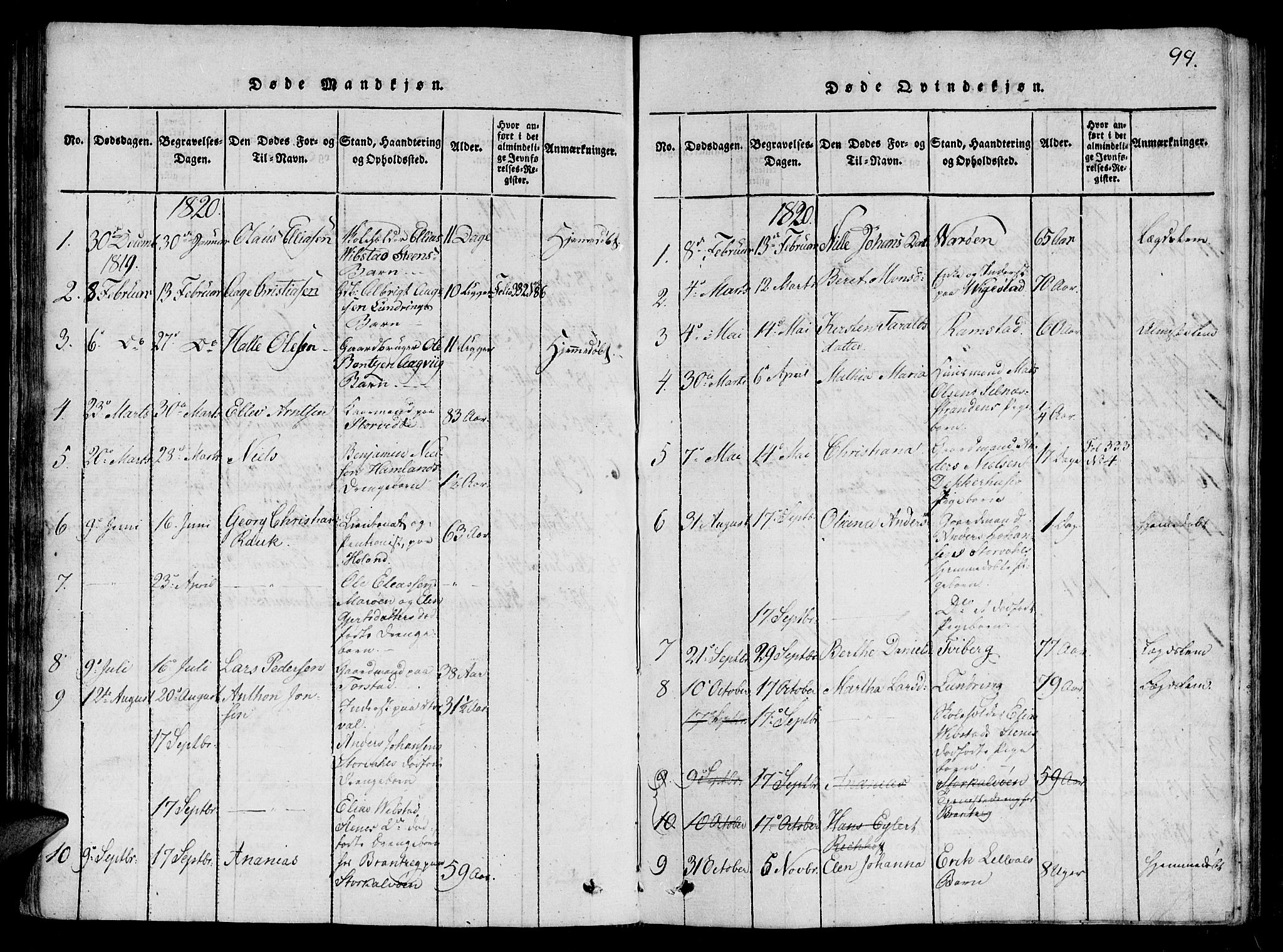 Ministerialprotokoller, klokkerbøker og fødselsregistre - Nord-Trøndelag, SAT/A-1458/784/L0667: Parish register (official) no. 784A03 /1, 1816-1829, p. 99