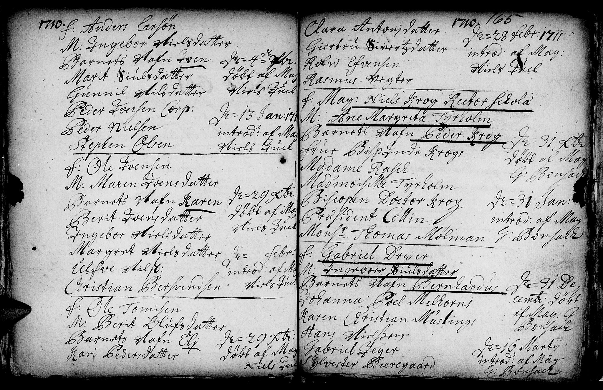 Ministerialprotokoller, klokkerbøker og fødselsregistre - Sør-Trøndelag, SAT/A-1456/601/L0034: Parish register (official) no. 601A02, 1702-1714, p. 165