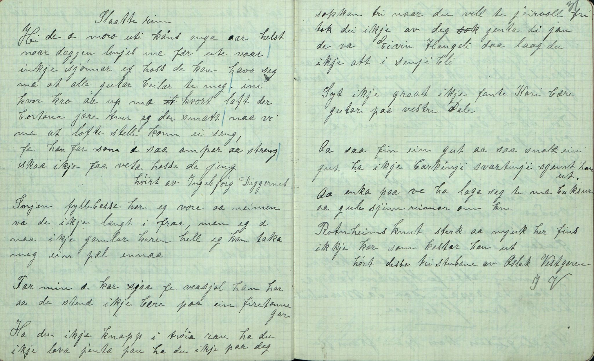 Rikard Berge, TEMU/TGM-A-1003/F/L0007/0023: 251-299 / 273 Øyfjøll. uppskriftir for Rikard Berge ved Olav Vestgarden, Seljord, 1915, p. 30-31