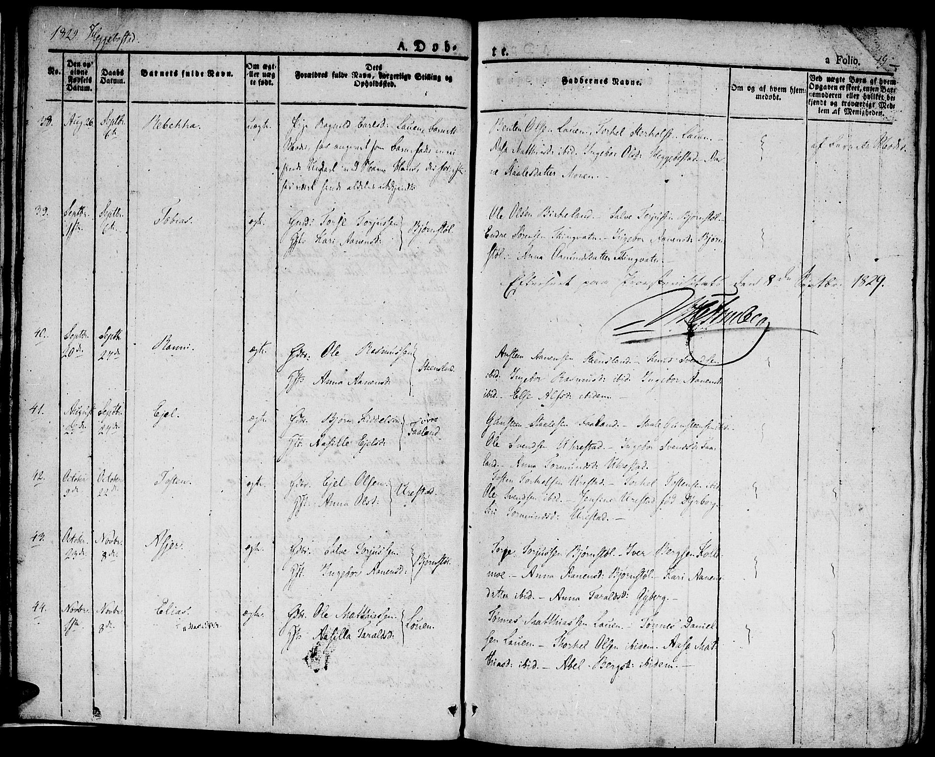 Hægebostad sokneprestkontor, AV/SAK-1111-0024/F/Fa/Faa/L0003: Parish register (official) no. A 3 /1, 1825-1834, p. 19