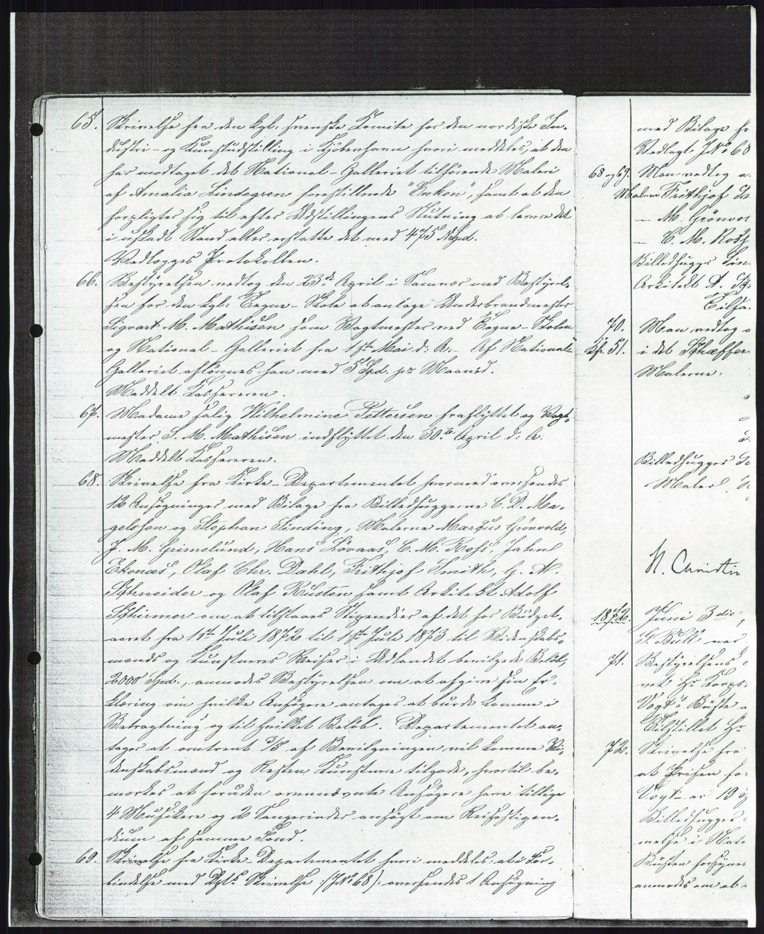 Nasjonalgalleriet, NMFK/NG-1000/A/Aa/L0001: Forhandlingsprotokoll 1869-1877, 1869-1877, p. 33