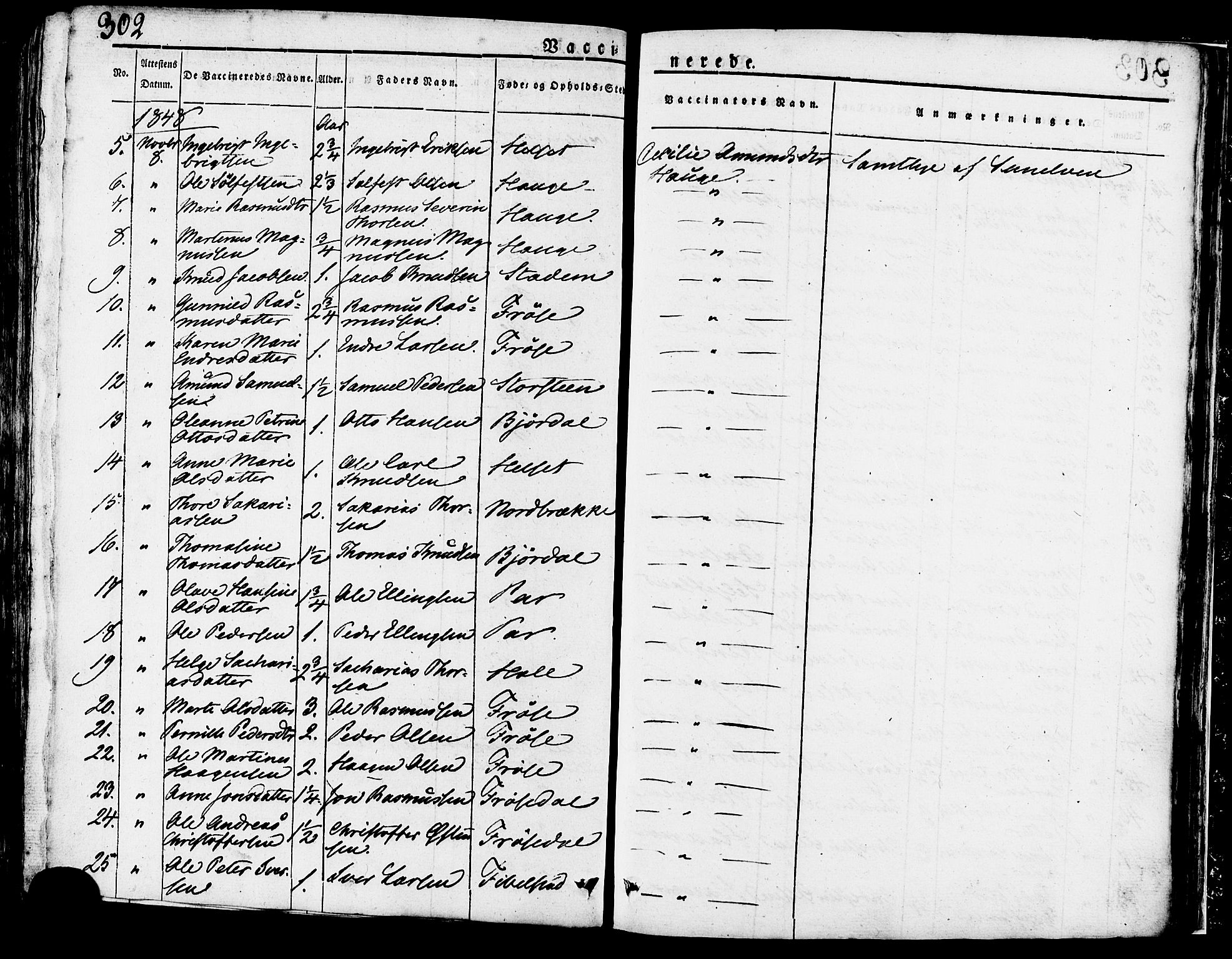 Ministerialprotokoller, klokkerbøker og fødselsregistre - Møre og Romsdal, AV/SAT-A-1454/517/L0221: Parish register (official) no. 517A01, 1827-1858, p. 302