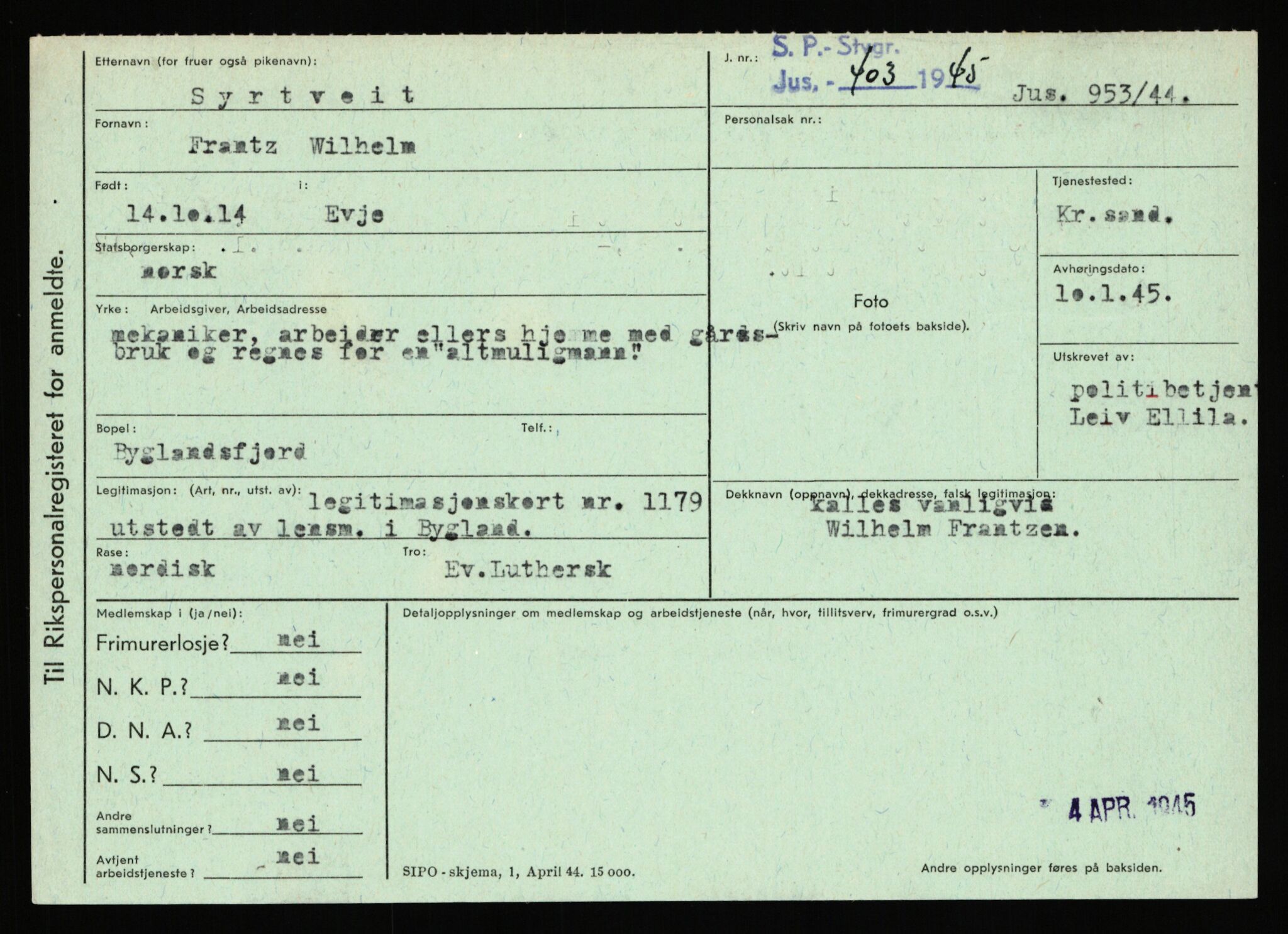 Statspolitiet - Hovedkontoret / Osloavdelingen, AV/RA-S-1329/C/Ca/L0015: Svea - Tøsse, 1943-1945, p. 686