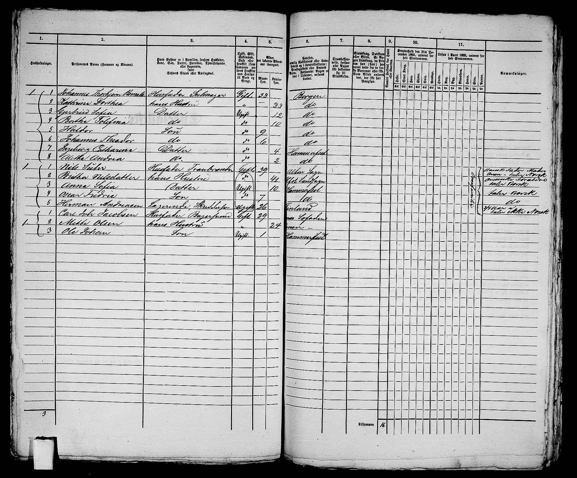 RA, 1865 census for Hammerfest/Hammerfest, 1865, p. 260