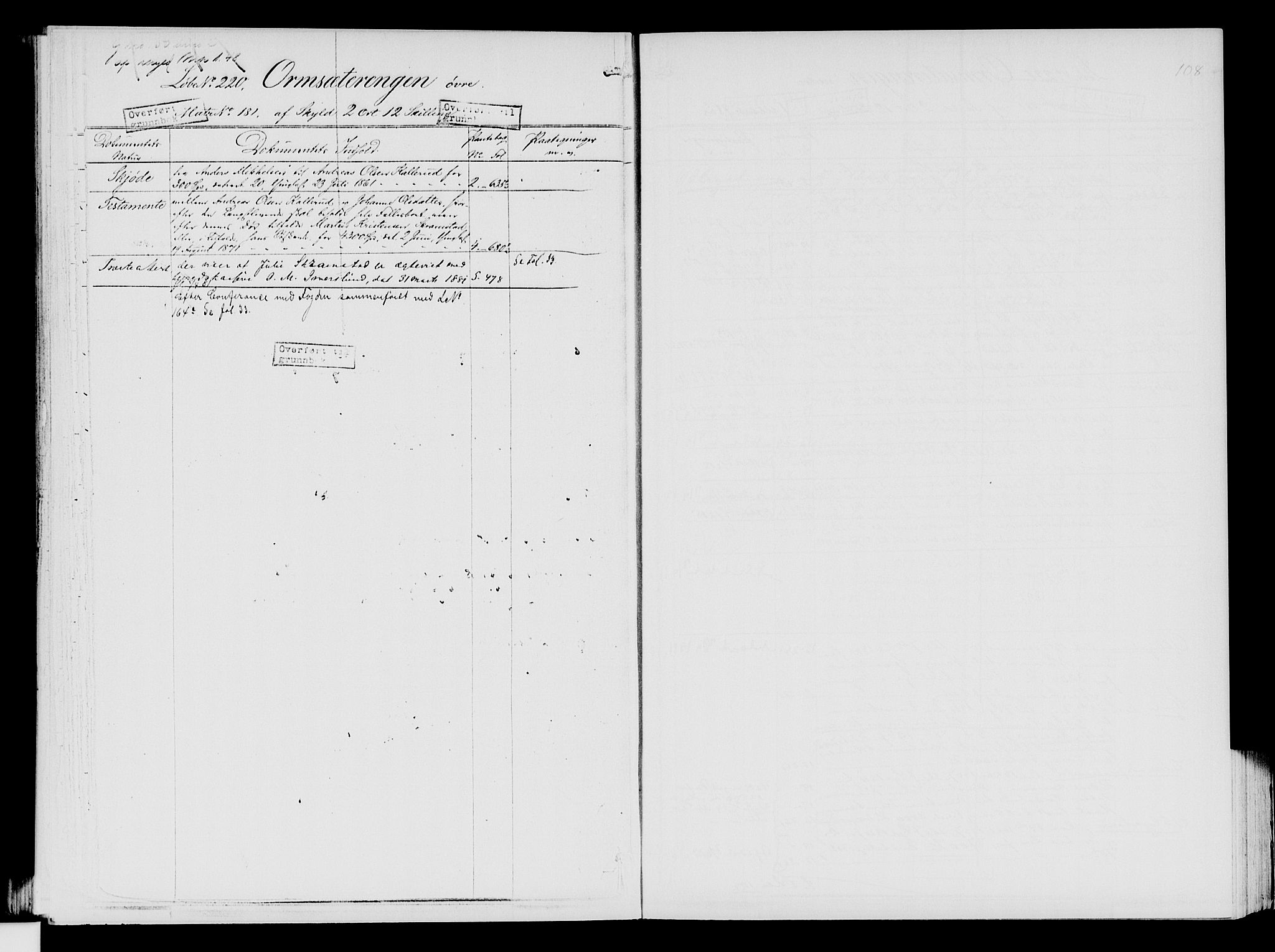Nord-Hedmark sorenskriveri, SAH/TING-012/H/Ha/Had/Hade/L0001A: Mortgage register no. 4.1a, 1871-1940, p. 108