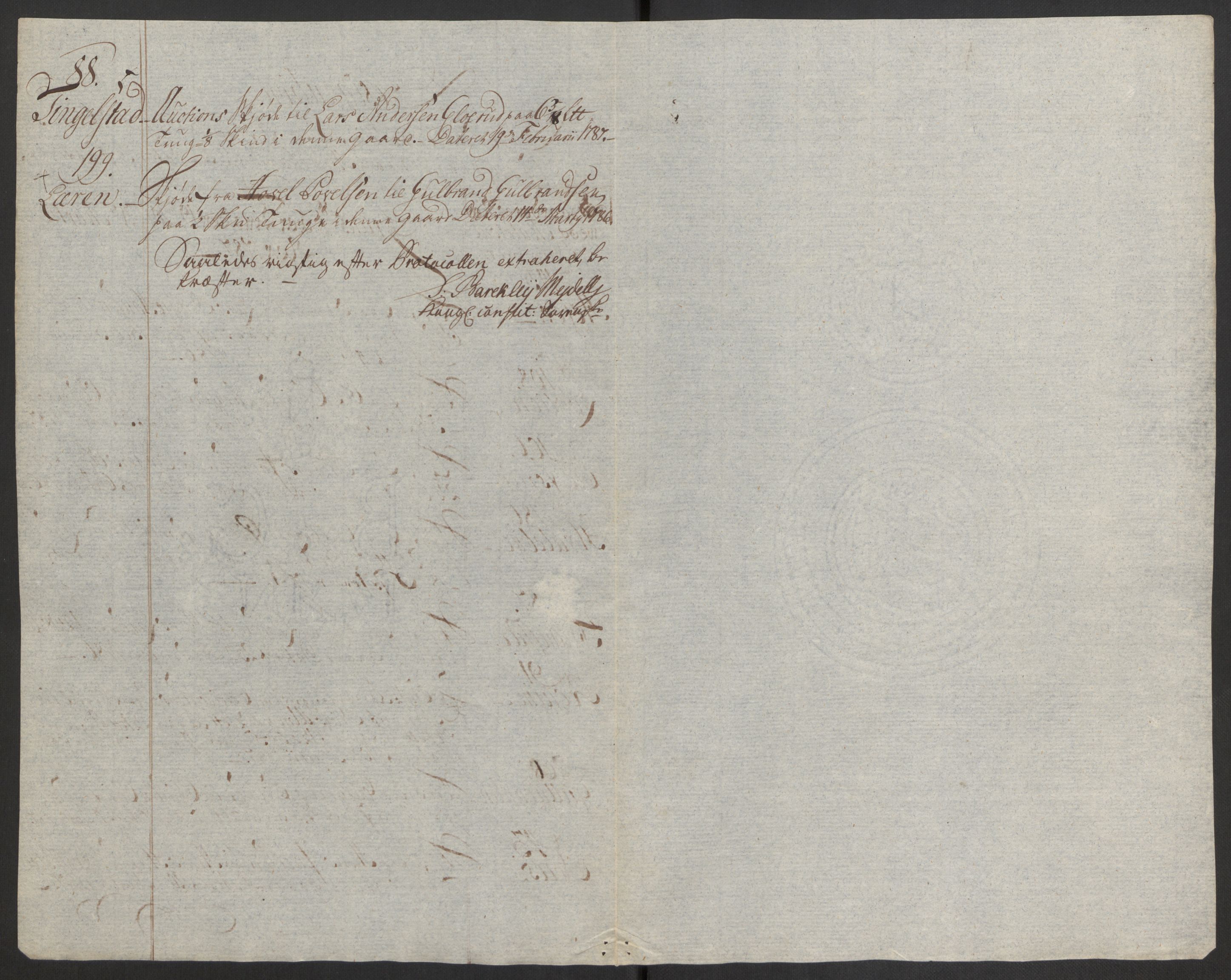 Rentekammeret inntil 1814, Reviderte regnskaper, Fogderegnskap, RA/EA-4092/R19/L1374: Fogderegnskap Toten, Hadeland og Vardal, 1787, p. 238