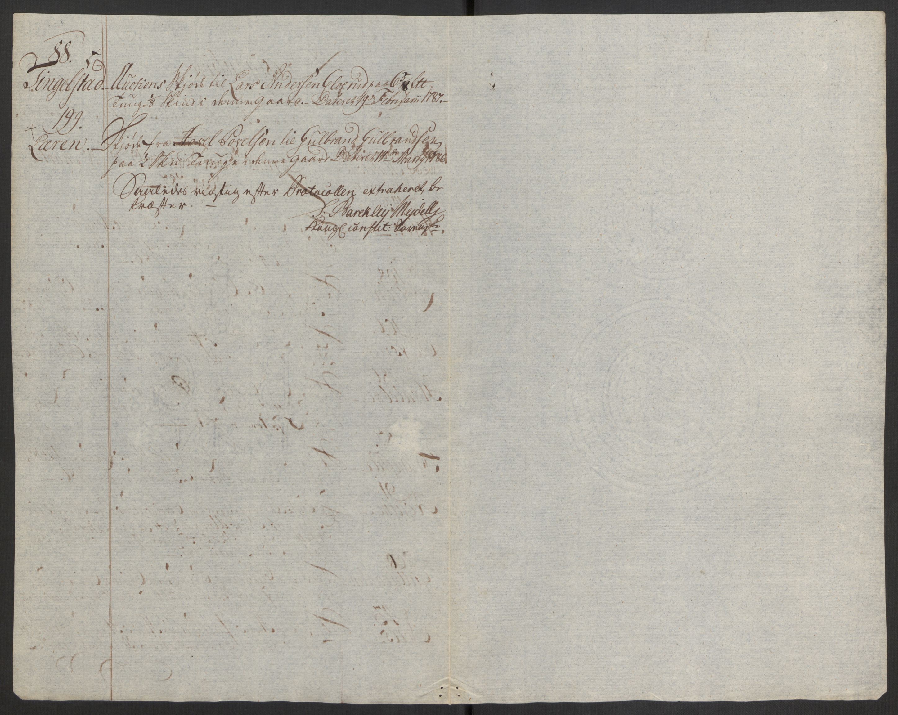 Rentekammeret inntil 1814, Reviderte regnskaper, Fogderegnskap, AV/RA-EA-4092/R19/L1374: Fogderegnskap Toten, Hadeland og Vardal, 1787, p. 238