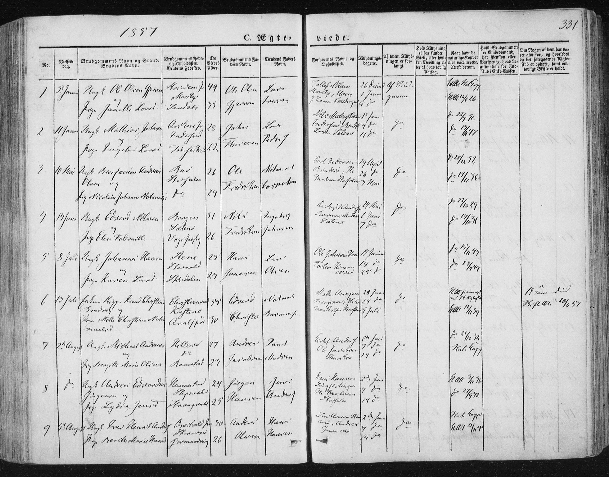 Ministerialprotokoller, klokkerbøker og fødselsregistre - Nord-Trøndelag, SAT/A-1458/784/L0669: Parish register (official) no. 784A04, 1829-1859, p. 331