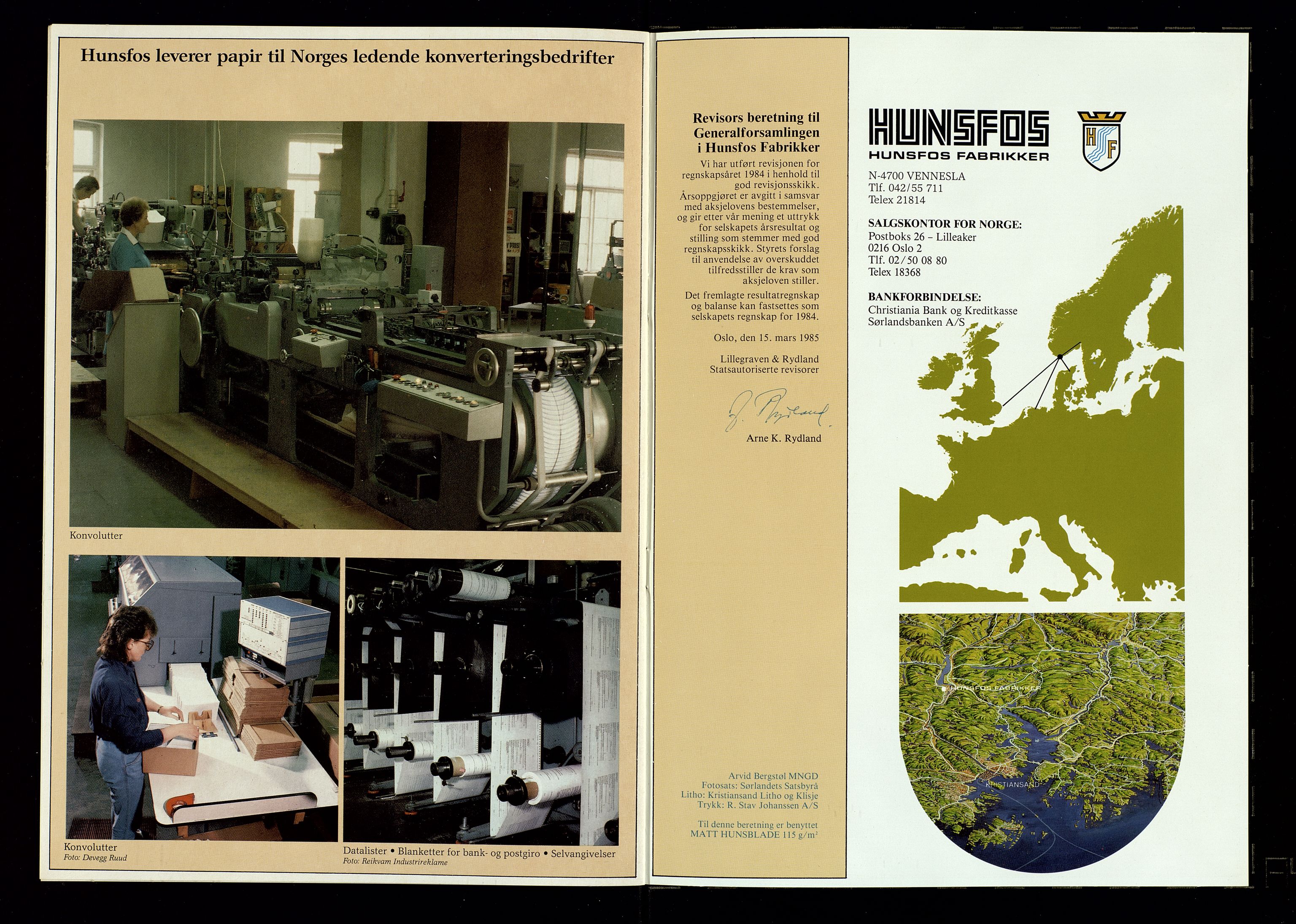 Hunsfos fabrikker, AV/SAK-D/1440/01/L0001/0003: Vedtekter, anmeldelser og årsberetninger / Årsberetninger og regnskap, 1918-1989, p. 473