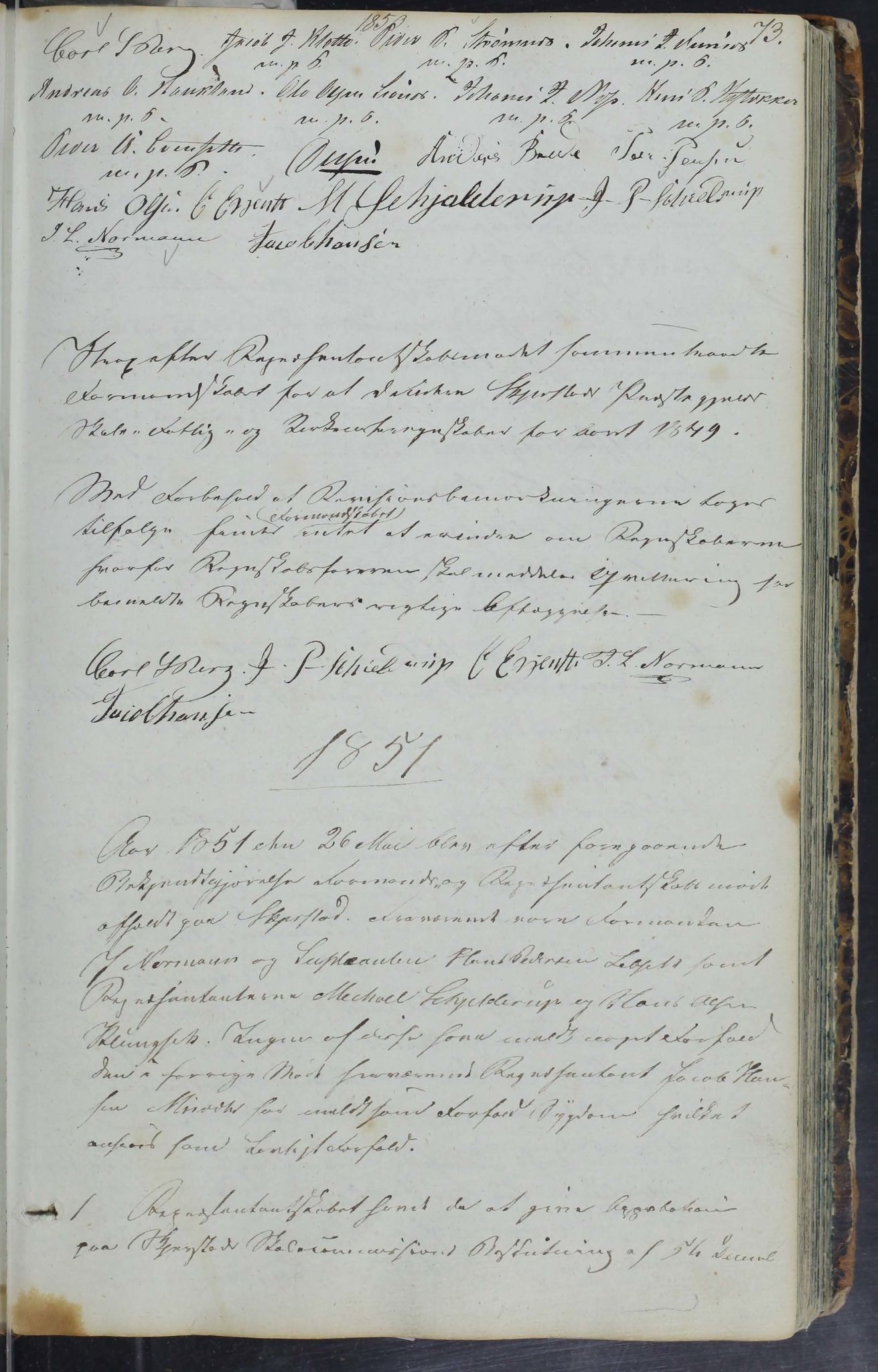 Skjerstad kommune. Formannskap, AIN/K-18421.150/100/L0001: Møtebok for Skjerstad formannskap, 1838-1876, p. 73