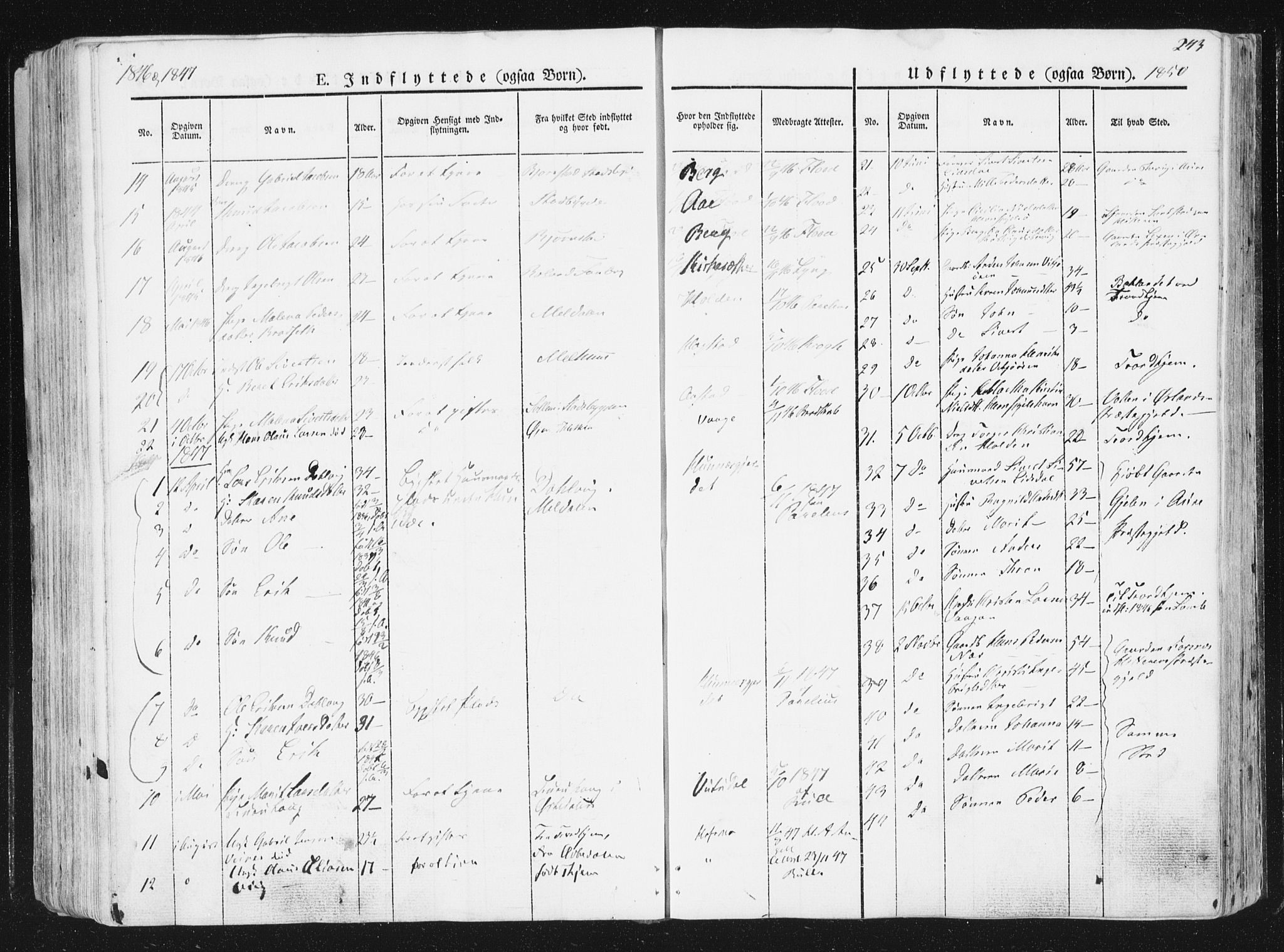 Ministerialprotokoller, klokkerbøker og fødselsregistre - Sør-Trøndelag, AV/SAT-A-1456/630/L0493: Parish register (official) no. 630A06, 1841-1851, p. 243