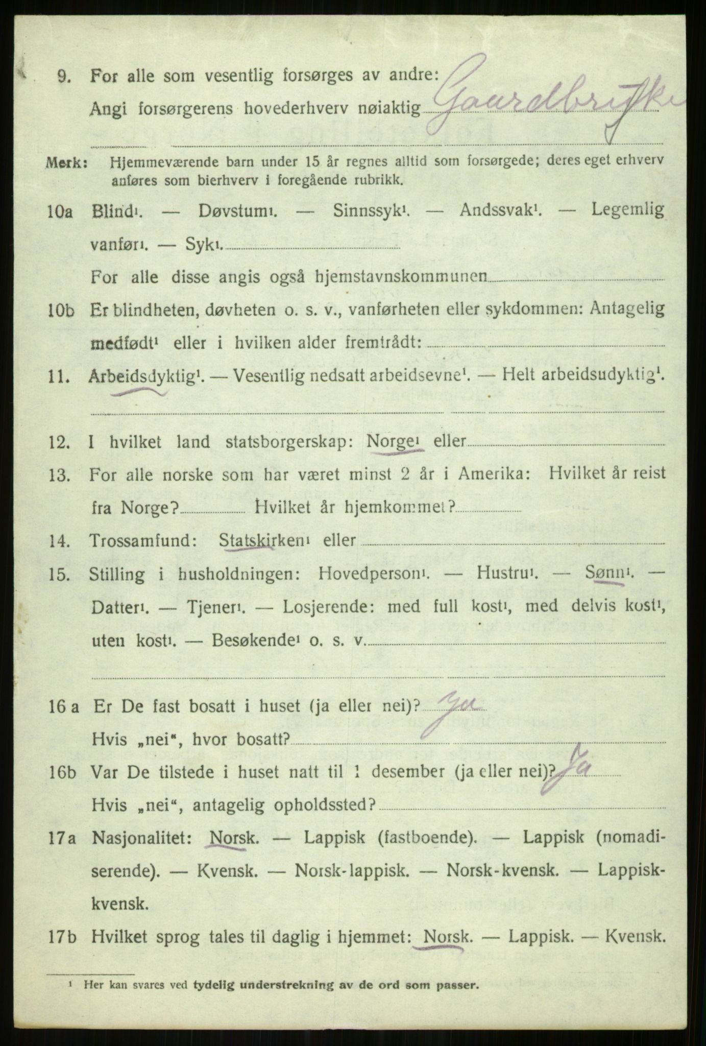 SATØ, 1920 census for Tromsøysund, 1920, p. 8499