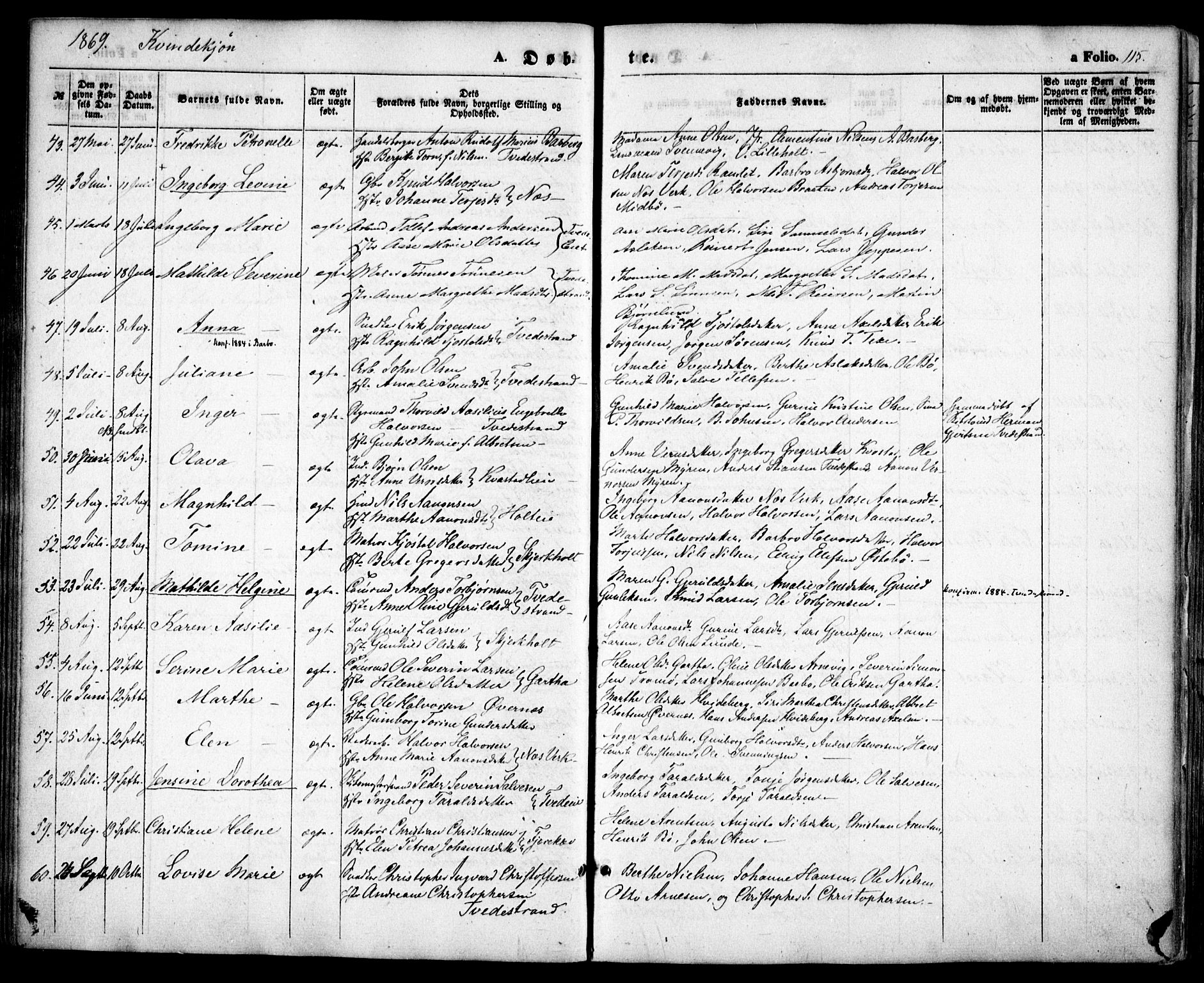 Holt sokneprestkontor, AV/SAK-1111-0021/F/Fa/L0009: Parish register (official) no. A 9, 1861-1871, p. 115