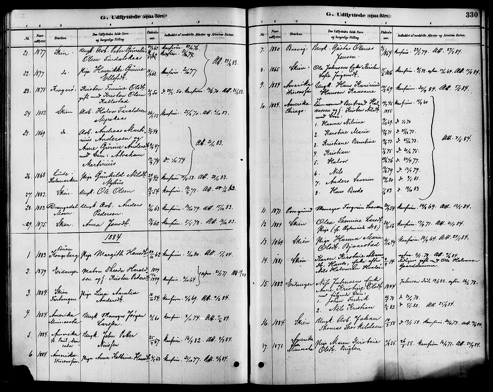 Solum kirkebøker, SAKO/A-306/F/Fa/L0009: Parish register (official) no. I 9, 1877-1887, p. 330