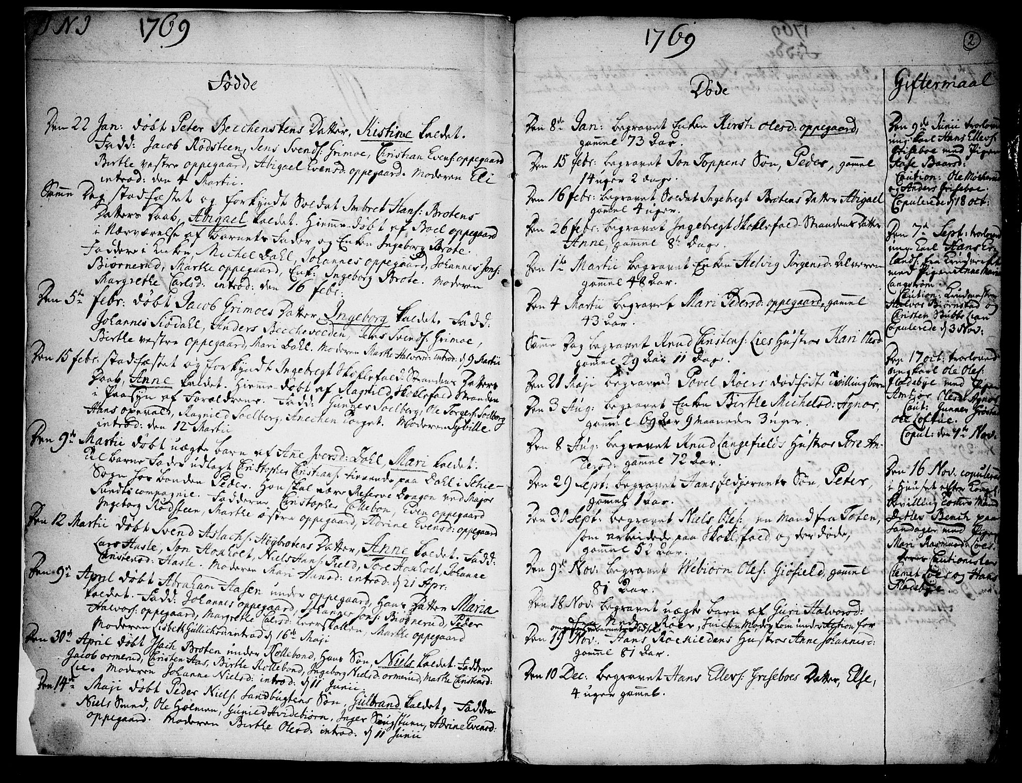 Nesodden prestekontor Kirkebøker, SAO/A-10013/F/Fa/L0003: Parish register (official) no. I 3, 1769-1780, p. 2