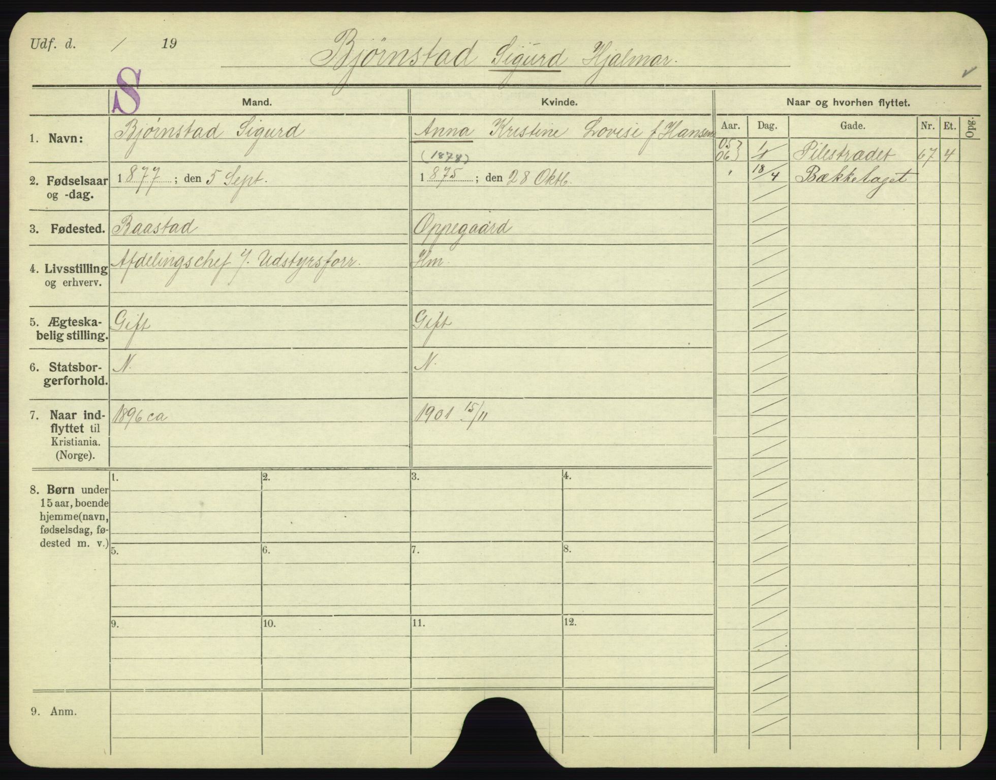 Oslo folkeregister, Registerkort, AV/SAO-A-11715/F/Fa/Fac/L0002: Menn, 1906-1914, p. 53a