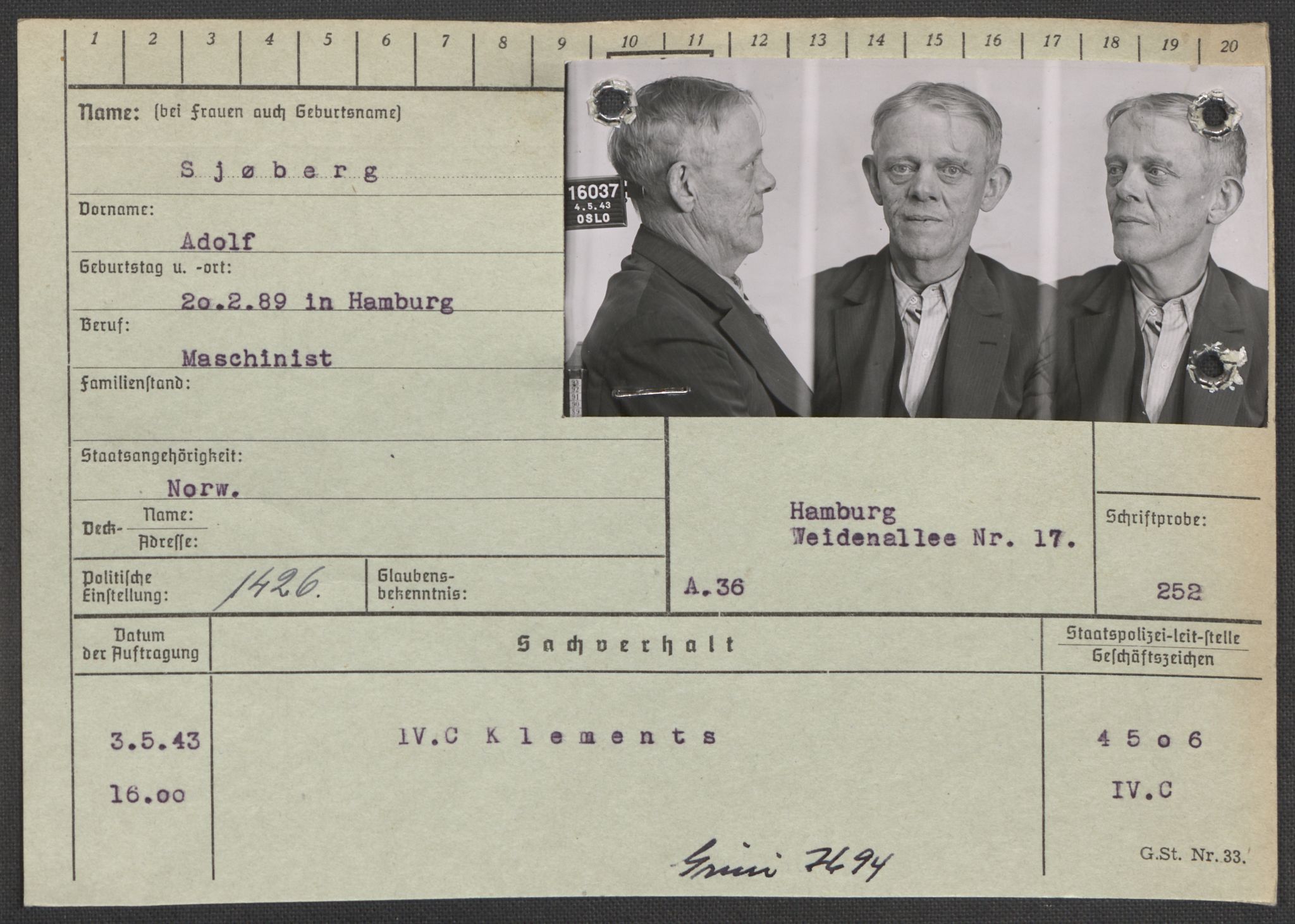 Befehlshaber der Sicherheitspolizei und des SD, AV/RA-RAFA-5969/E/Ea/Eaa/L0009: Register over norske fanger i Møllergata 19: Ru-Sy, 1940-1945, p. 718