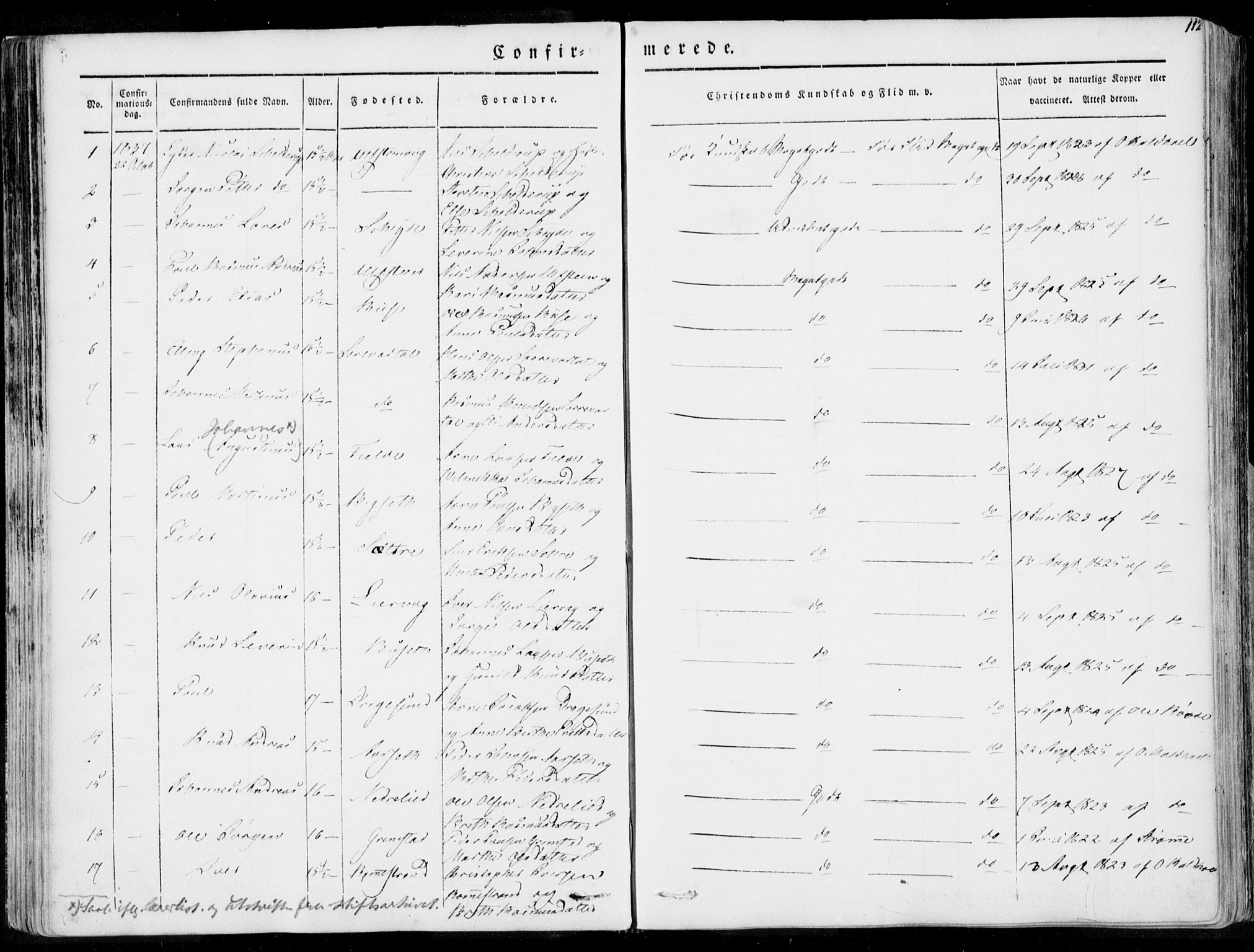 Ministerialprotokoller, klokkerbøker og fødselsregistre - Møre og Romsdal, AV/SAT-A-1454/509/L0104: Parish register (official) no. 509A02, 1833-1847, p. 112