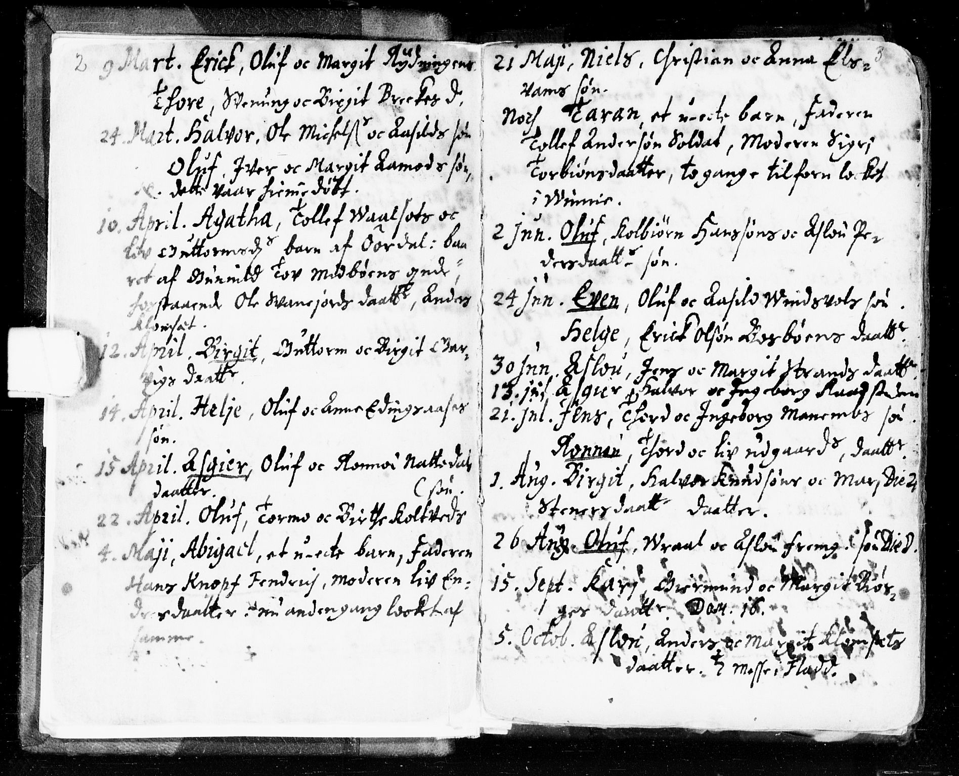 Seljord kirkebøker, SAKO/A-20/F/Fa/L0002: Parish register (official) no. I 2, 1689-1713, p. 2-3