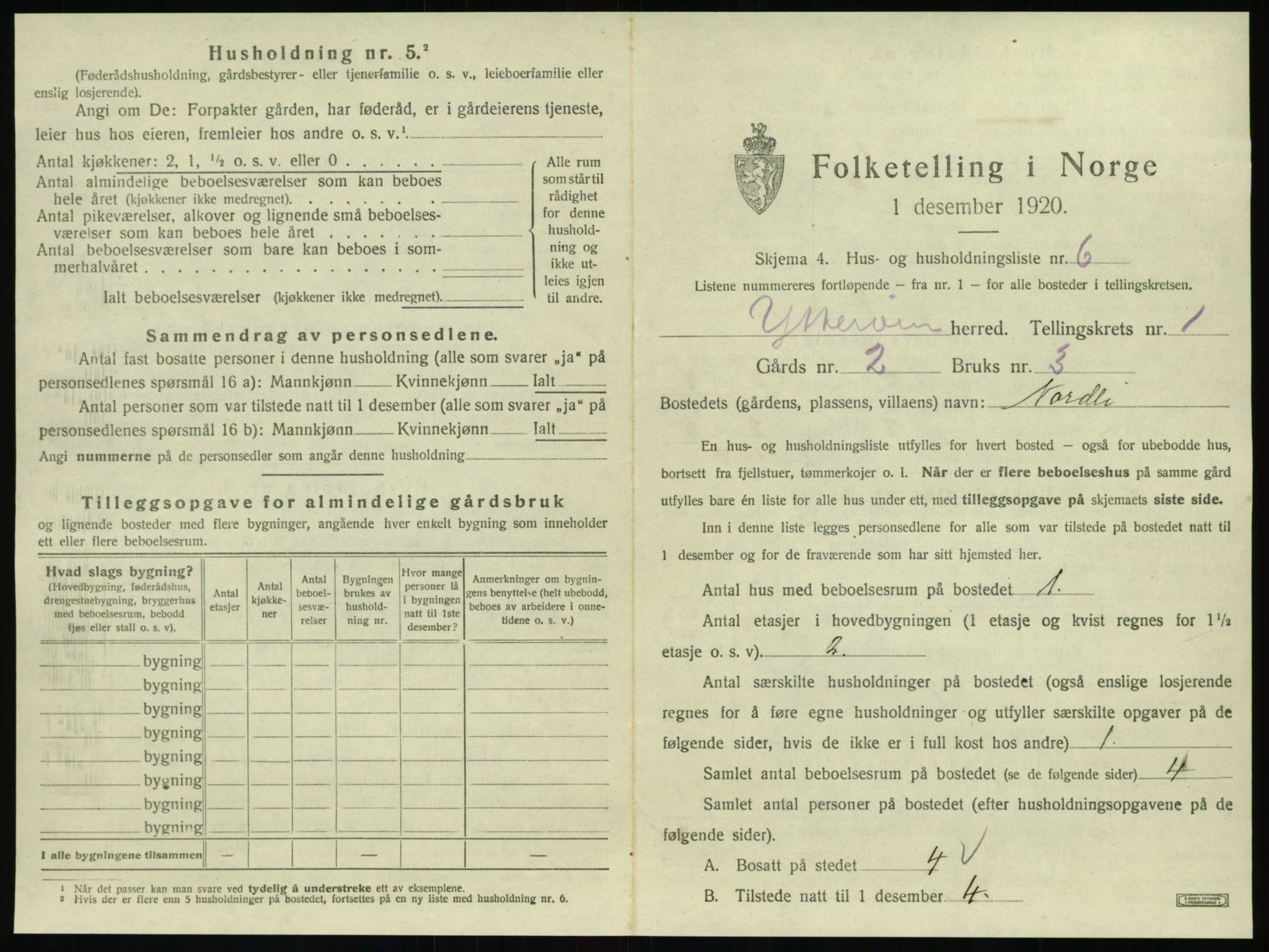 SAT, 1920 census for Ytterøy, 1920, p. 27