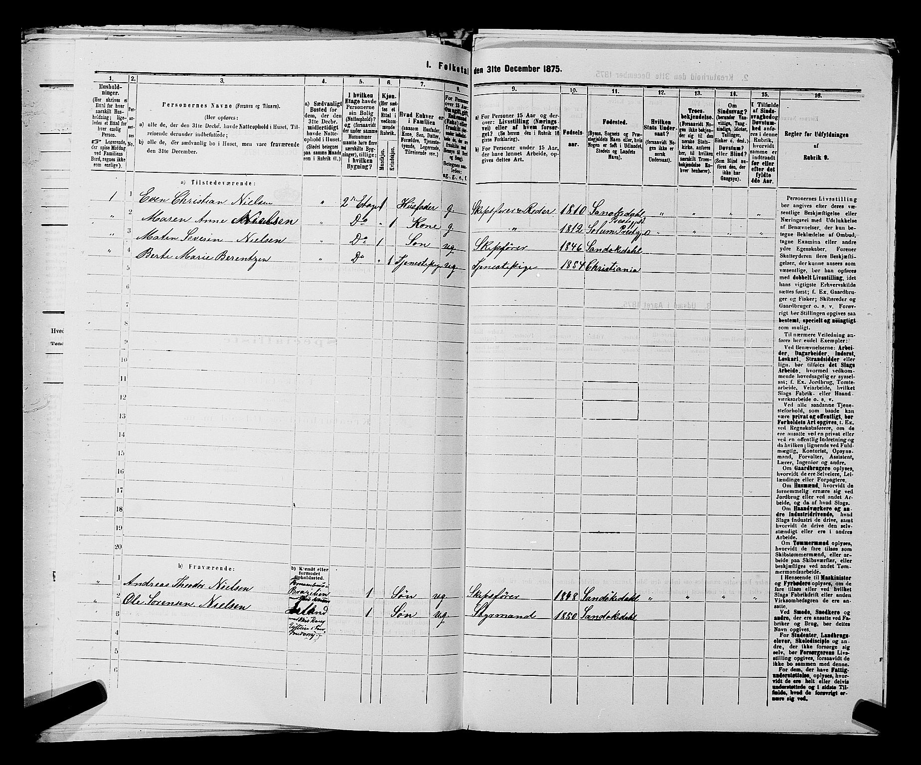 SAKO, 1875 census for 0801P Kragerø, 1875, p. 1082