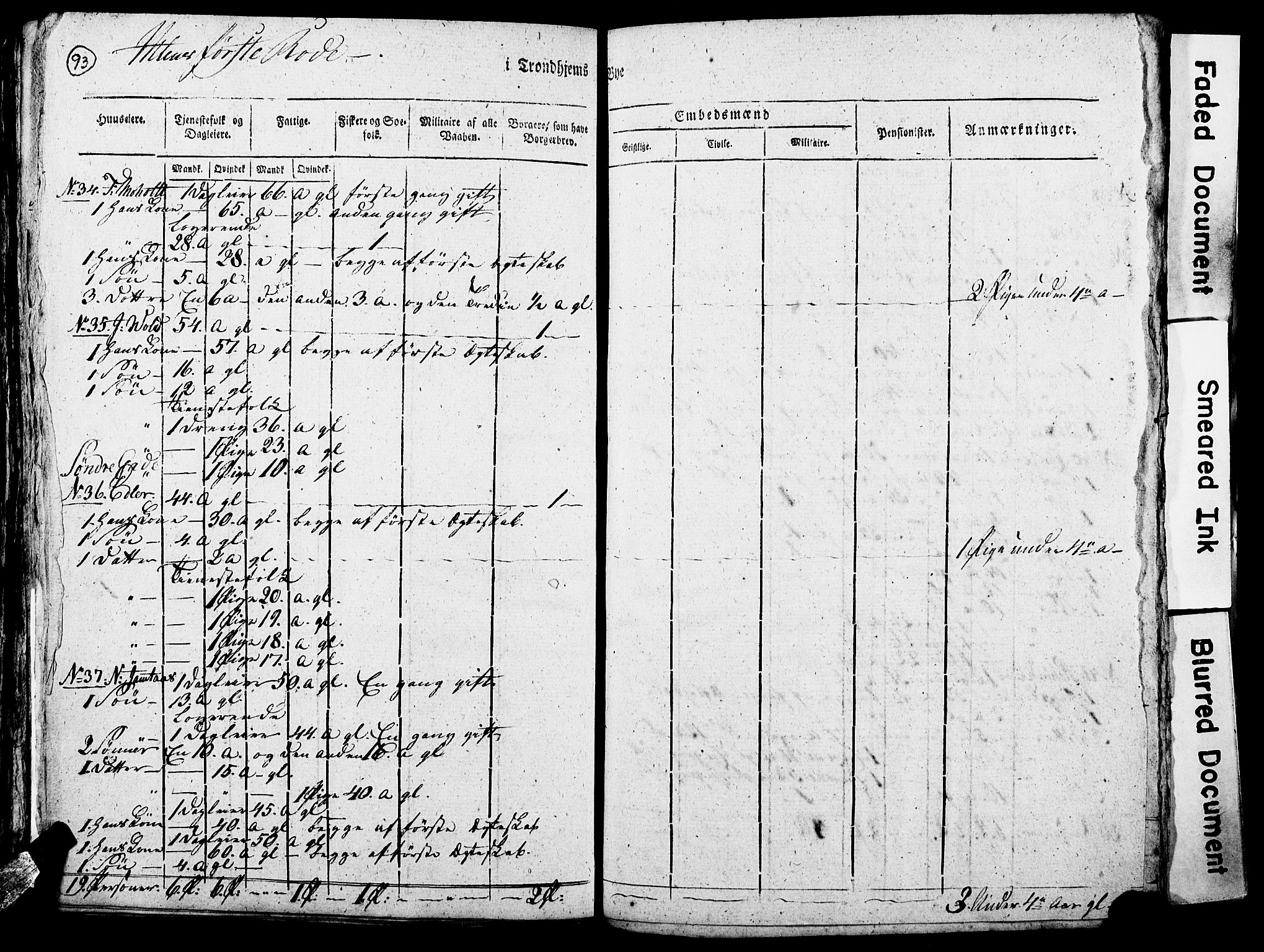 RA, Census 1815 for Trondheim, 1815, p. 293