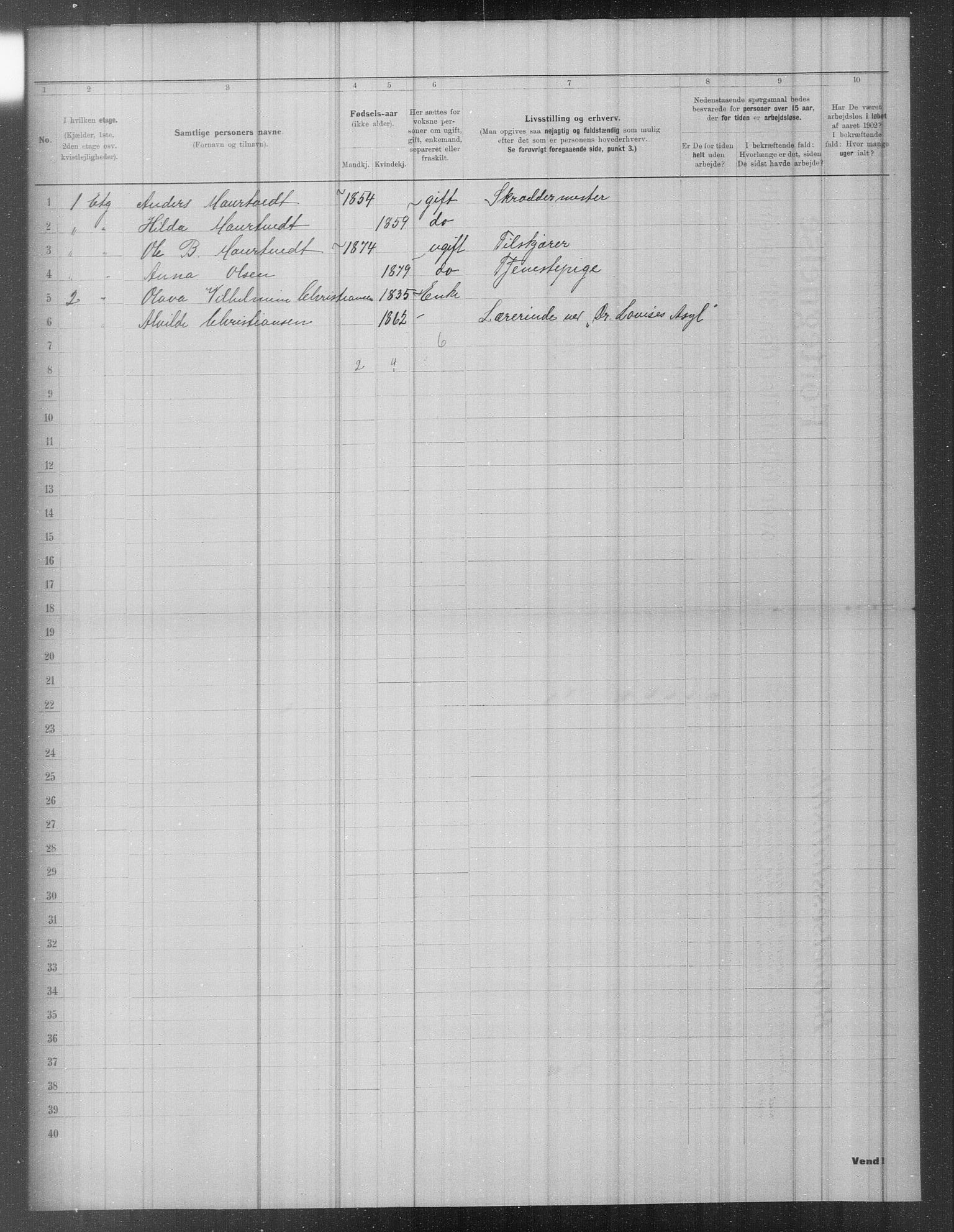 OBA, Municipal Census 1902 for Kristiania, 1902, p. 1097