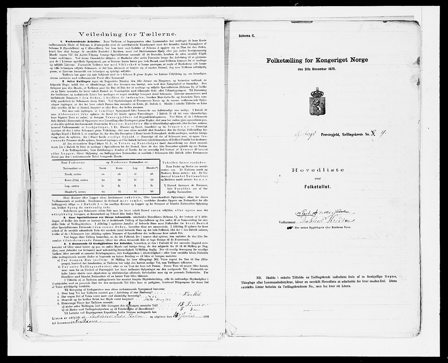 SAB, 1875 census for 1213P Fjelberg, 1875, p. 18