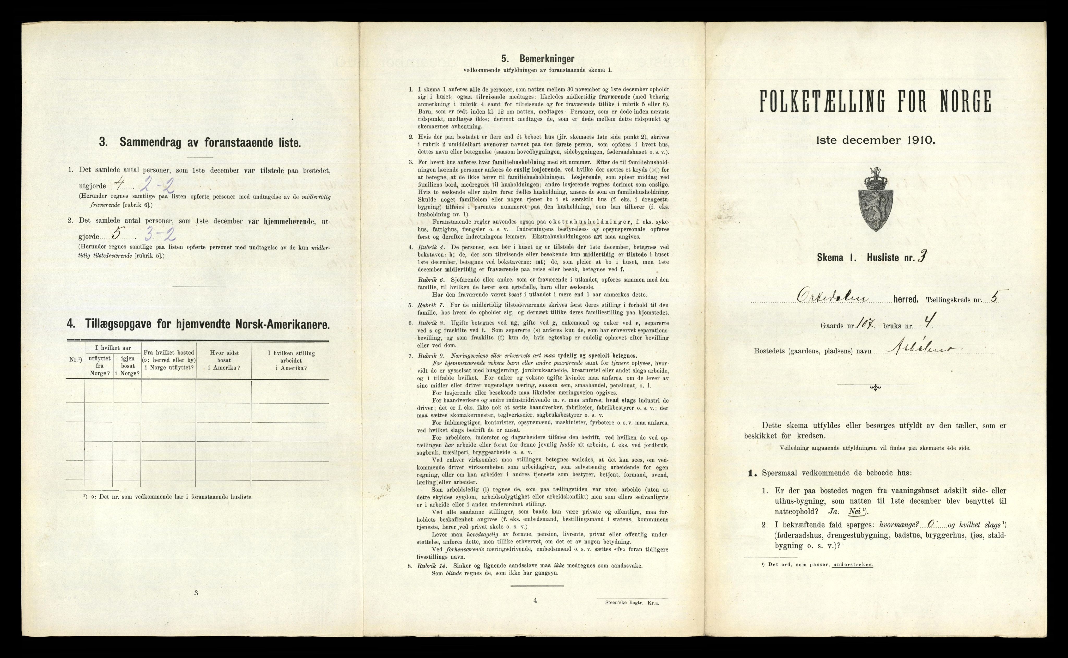 RA, 1910 census for Orkdal, 1910, p. 1361