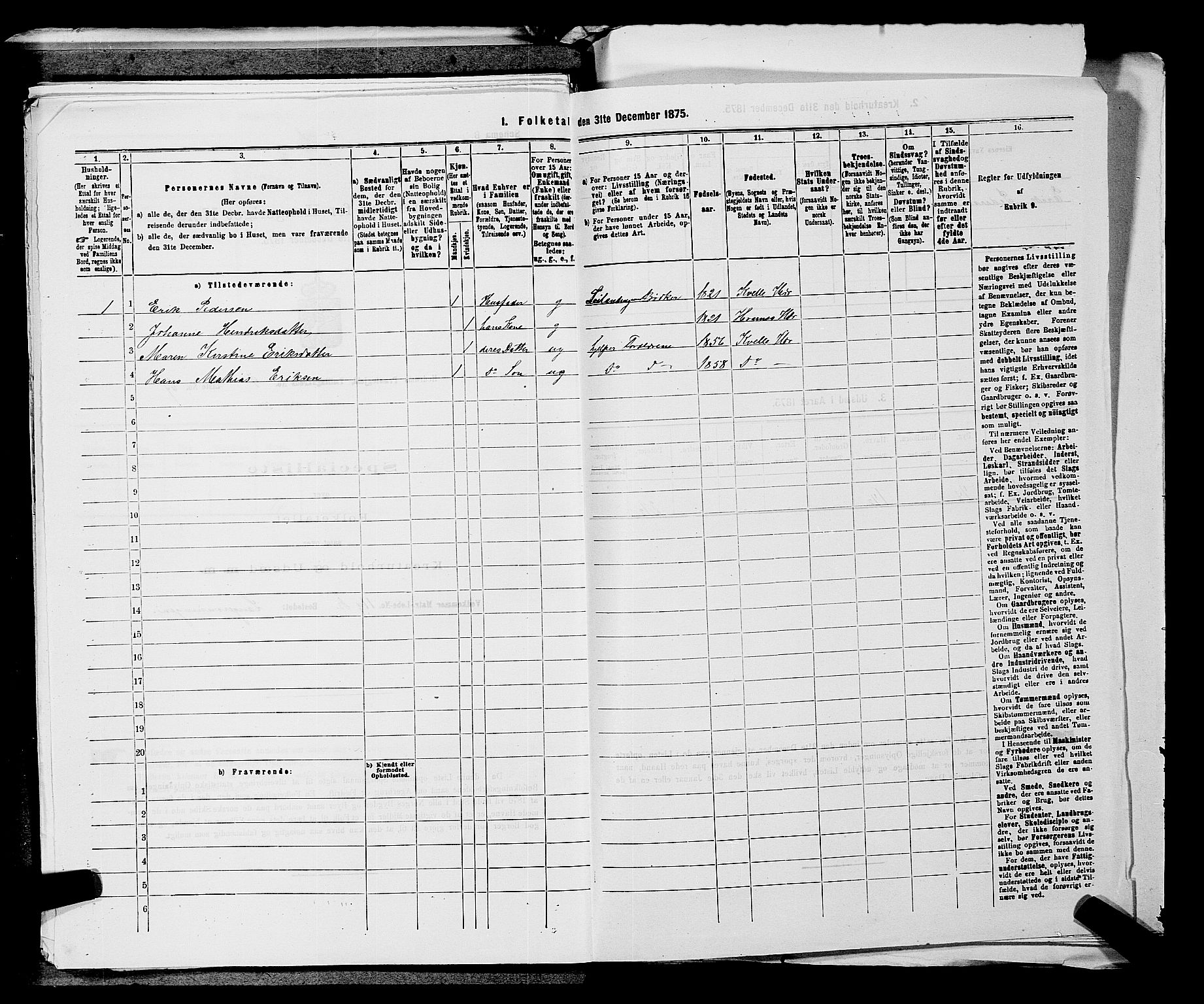 SAKO, 1875 census for 0727P Hedrum, 1875, p. 977