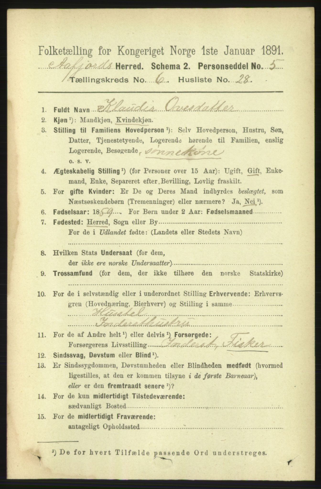 RA, 1891 census for 1630 Åfjord, 1891, p. 1648