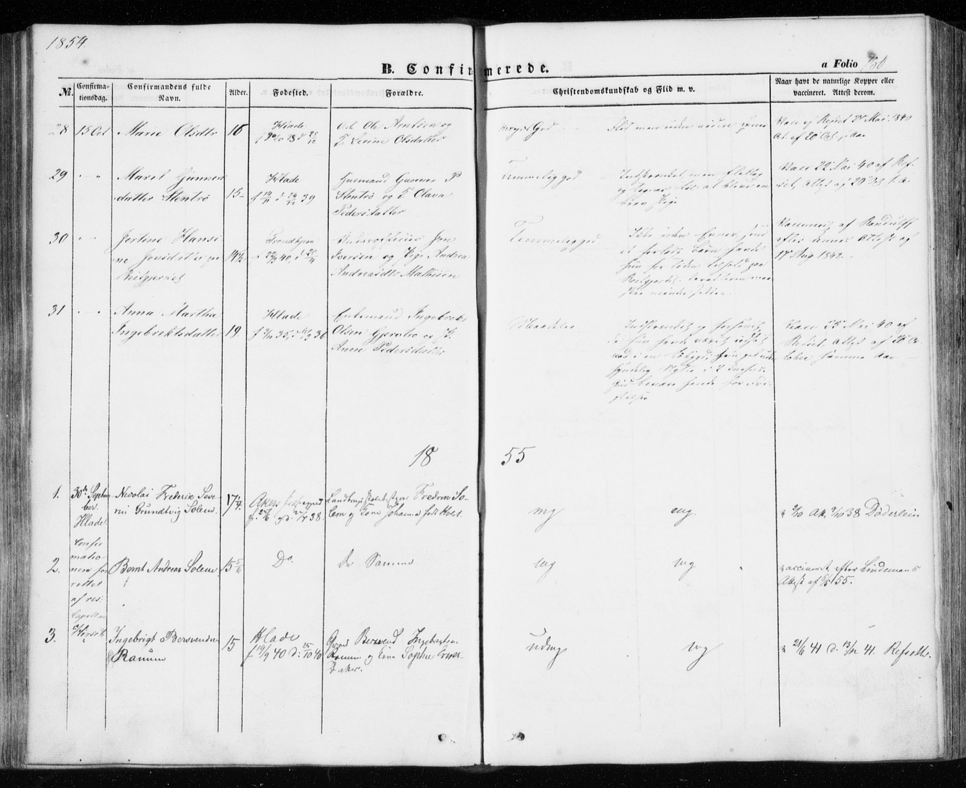 Ministerialprotokoller, klokkerbøker og fødselsregistre - Sør-Trøndelag, SAT/A-1456/606/L0291: Parish register (official) no. 606A06, 1848-1856, p. 180