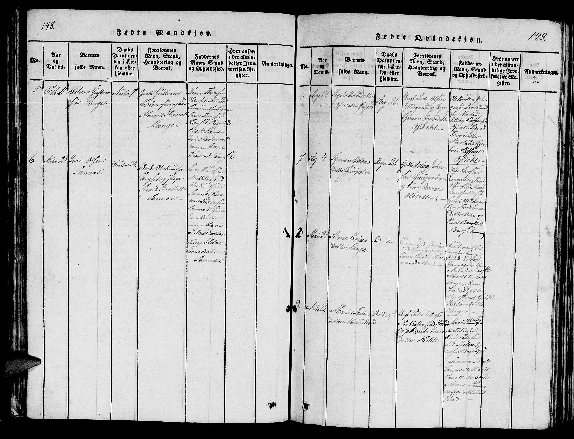 Ministerialprotokoller, klokkerbøker og fødselsregistre - Møre og Romsdal, AV/SAT-A-1454/554/L0644: Parish register (copy) no. 554C01, 1818-1851, p. 148-149