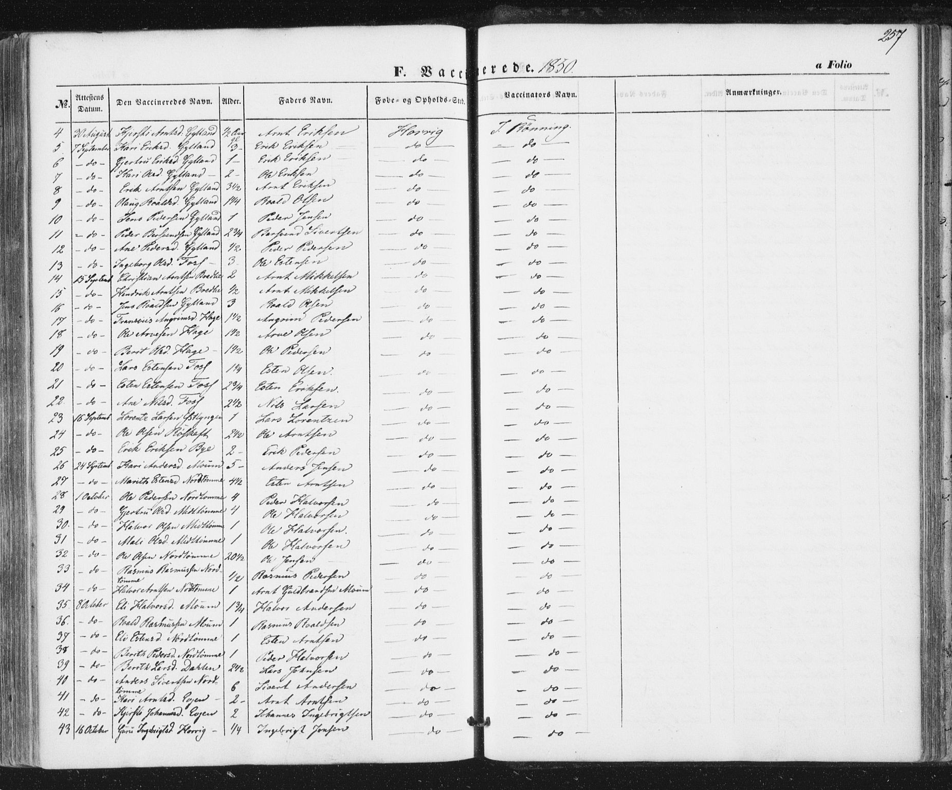 Ministerialprotokoller, klokkerbøker og fødselsregistre - Sør-Trøndelag, SAT/A-1456/692/L1103: Parish register (official) no. 692A03, 1849-1870, p. 257