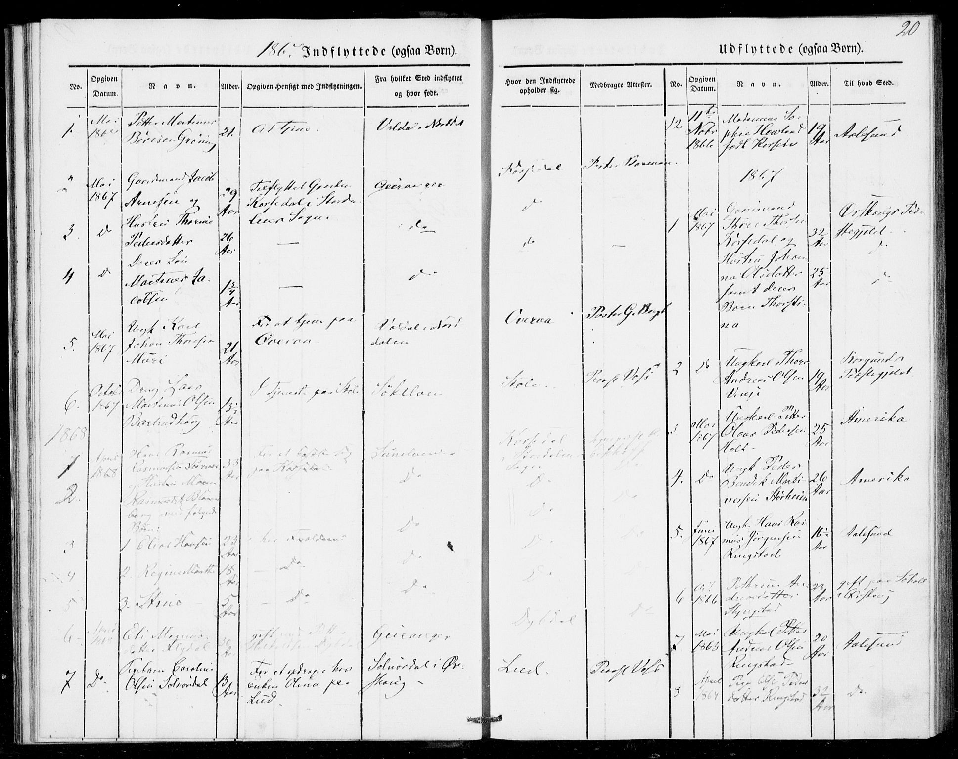 Ministerialprotokoller, klokkerbøker og fødselsregistre - Møre og Romsdal, SAT/A-1454/520/L0279: Parish register (official) no. 520A08, 1844-1881, p. 20
