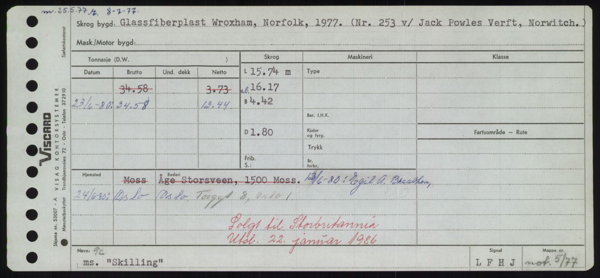 Sjøfartsdirektoratet med forløpere, Skipsmålingen, RA/S-1627/H/Hd/L0034: Fartøy, Sk-Slå, p. 173