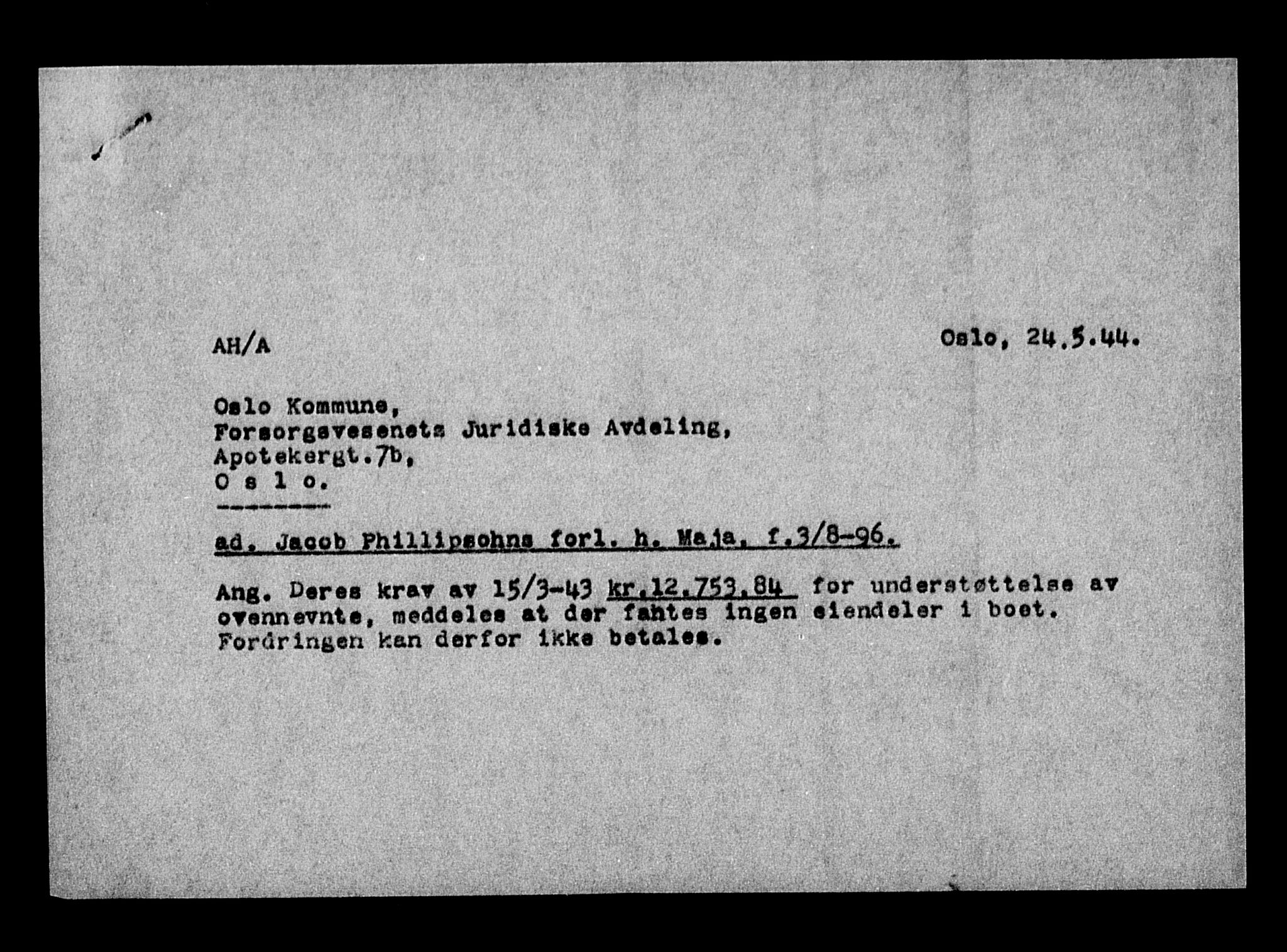 Justisdepartementet, Tilbakeføringskontoret for inndratte formuer, AV/RA-S-1564/H/Hc/Hcc/L0969: --, 1945-1947, p. 8