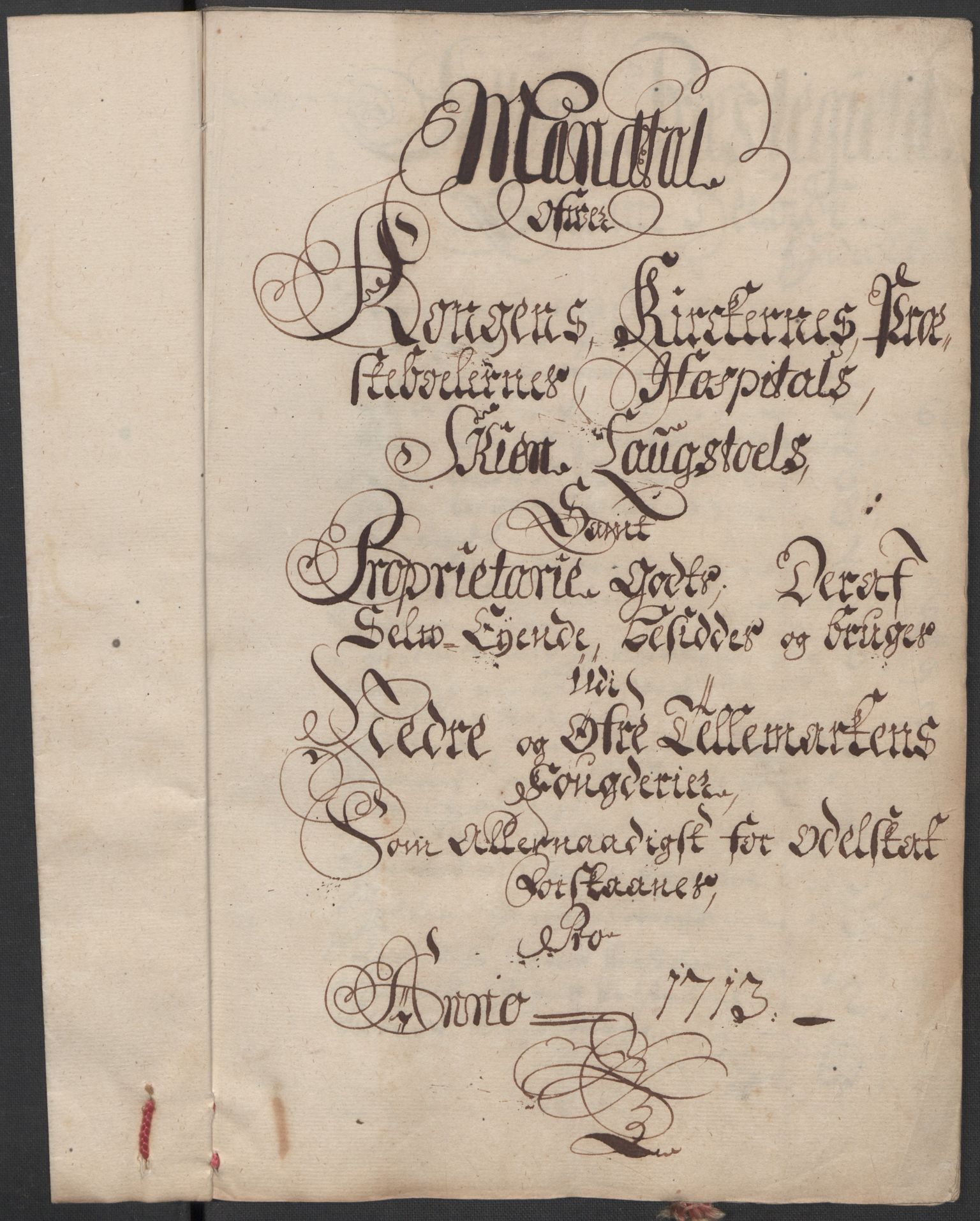 Rentekammeret inntil 1814, Reviderte regnskaper, Fogderegnskap, RA/EA-4092/R36/L2125: Fogderegnskap Øvre og Nedre Telemark og Bamble, 1713, p. 192