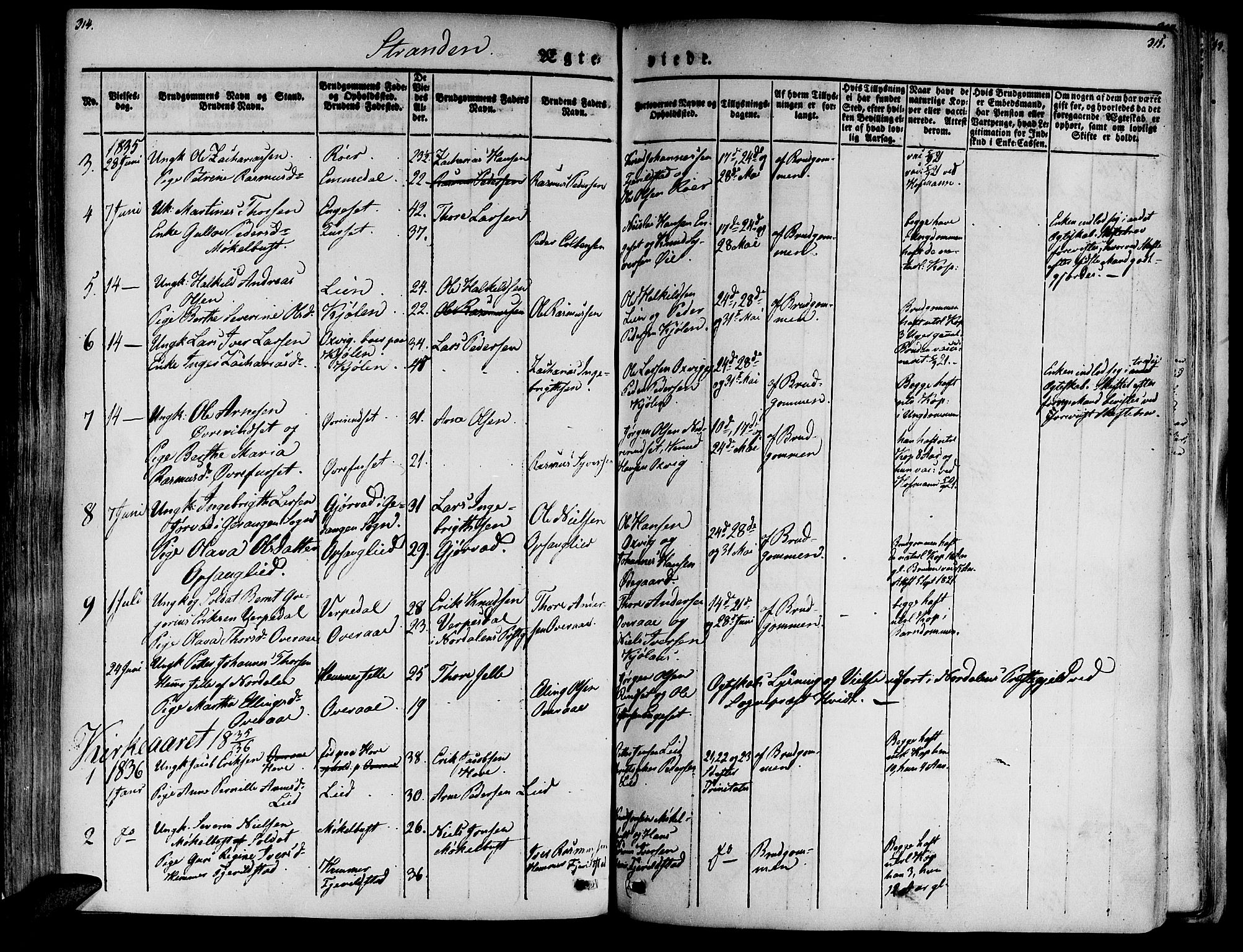 Ministerialprotokoller, klokkerbøker og fødselsregistre - Møre og Romsdal, AV/SAT-A-1454/520/L0274: Parish register (official) no. 520A04, 1827-1864, p. 318-319