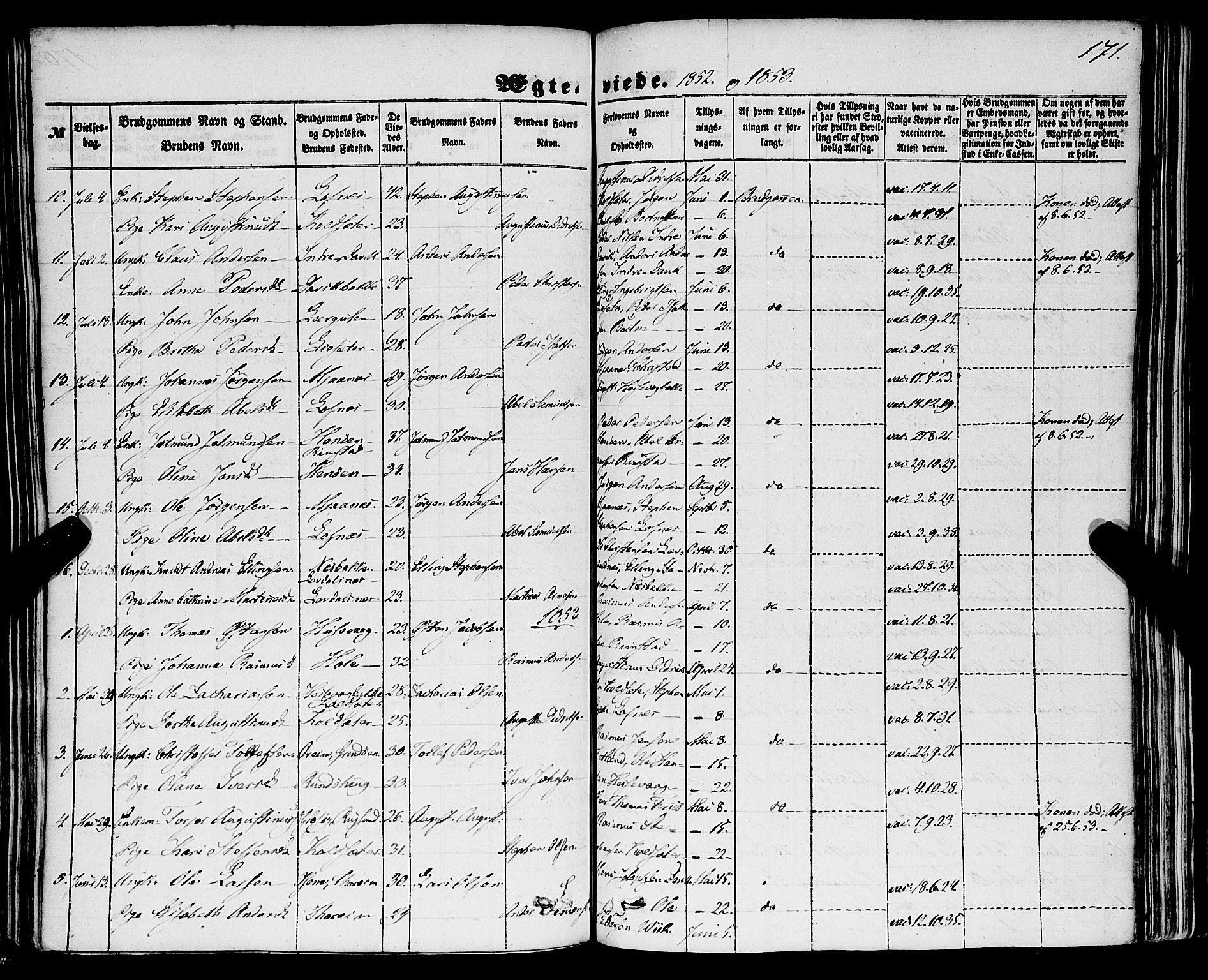 Davik sokneprestembete, AV/SAB-A-79701/H/Haa/Haaa/L0005: Parish register (official) no. A 5, 1850-1866, p. 171