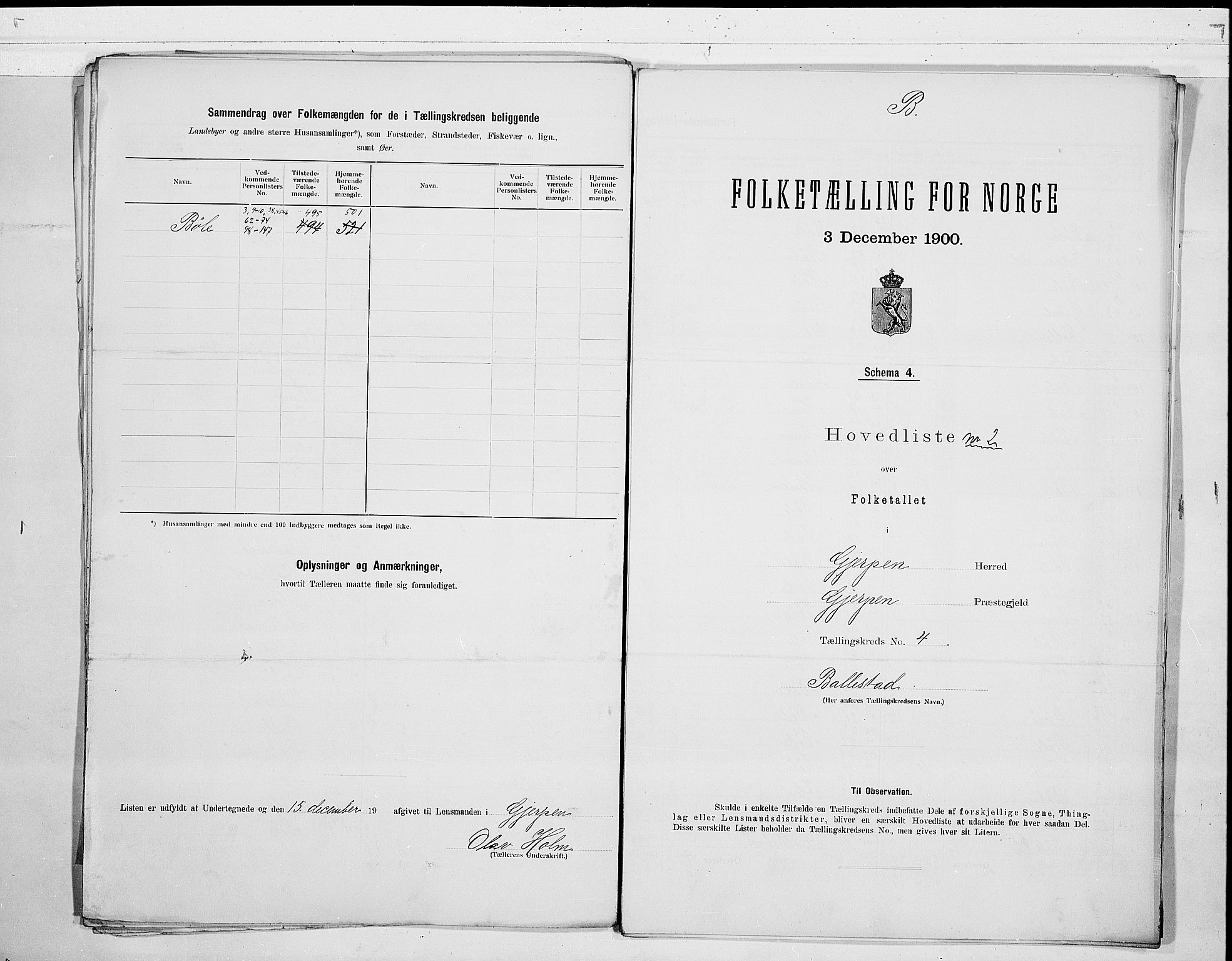 SAKO, 1900 census for Gjerpen, 1900, p. 14