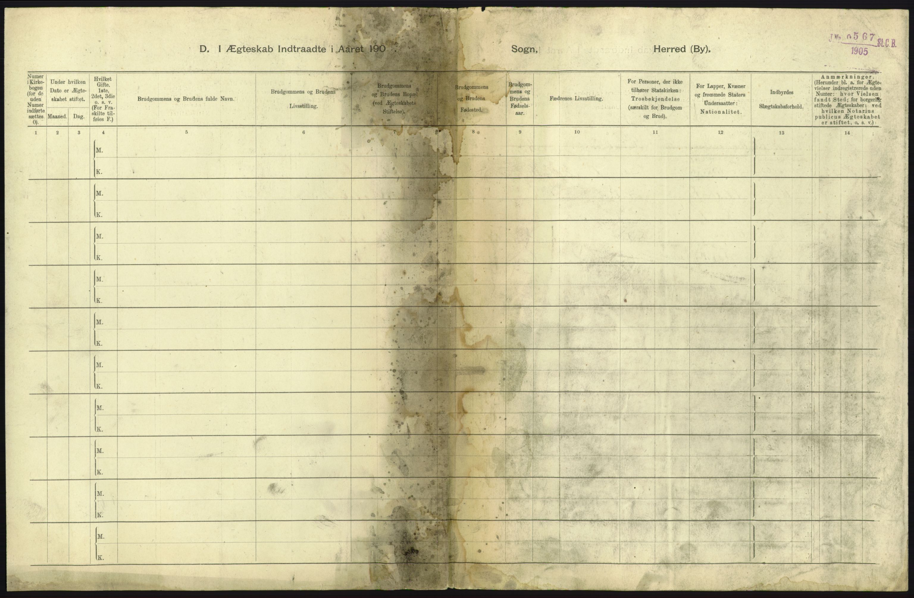 Statistisk sentralbyrå, Sosiodemografiske emner, Befolkning, AV/RA-S-2228/D/Df/Dfa/Dfab/L0006: Kristians amt: Fødte, gifte, døde, 1904, p. 695