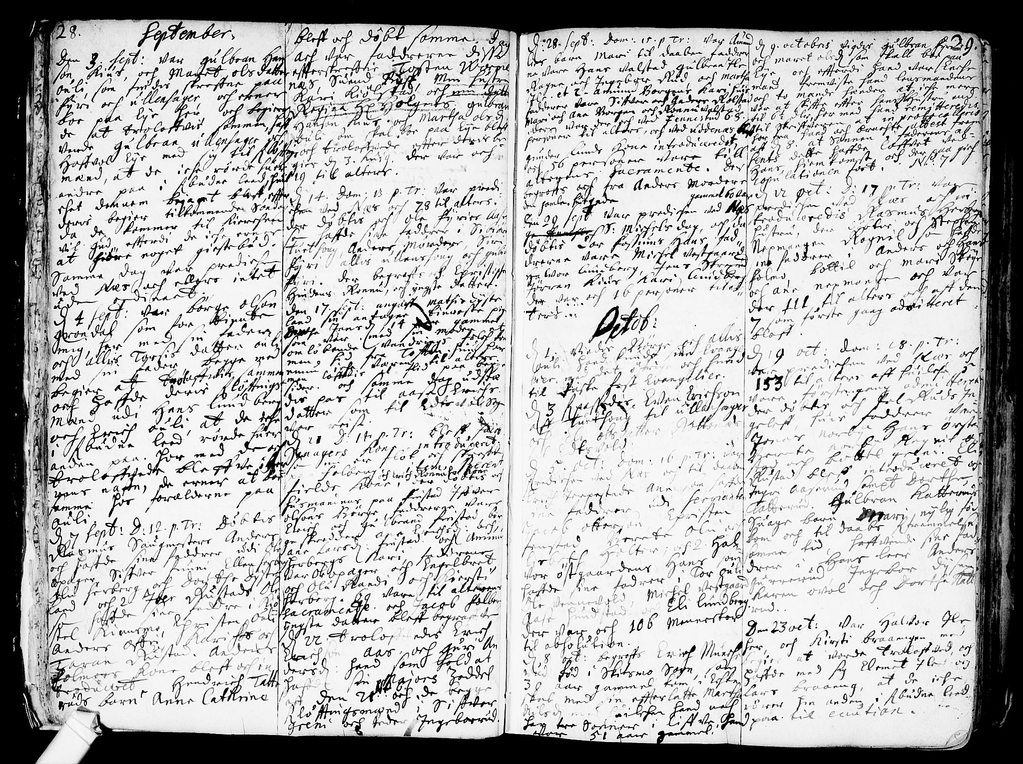 Nes prestekontor Kirkebøker, SAO/A-10410/F/Fa/L0001: Parish register (official) no. I 1, 1689-1716, p. 28-29