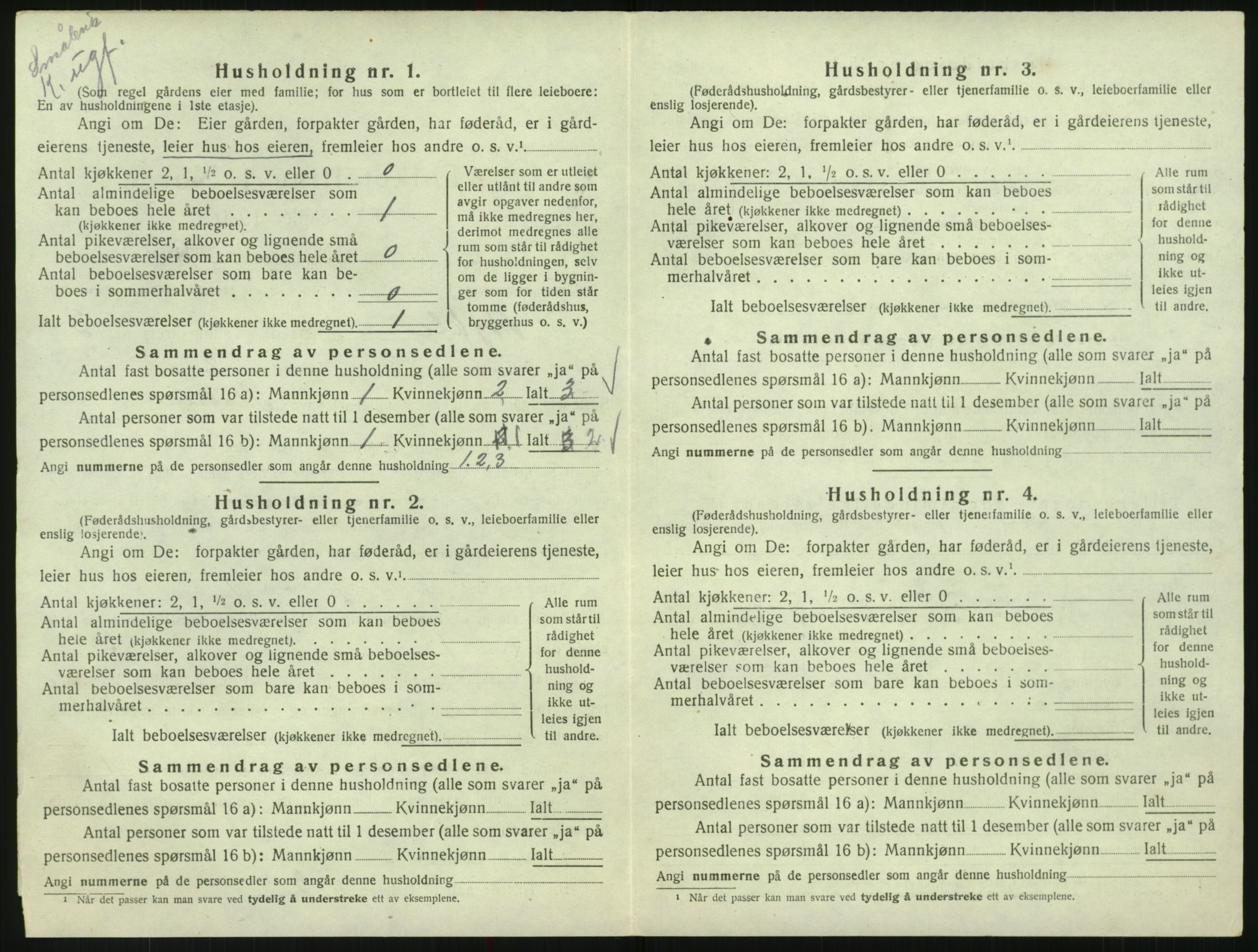 SAK, 1920 census for Bykle, 1920, p. 176