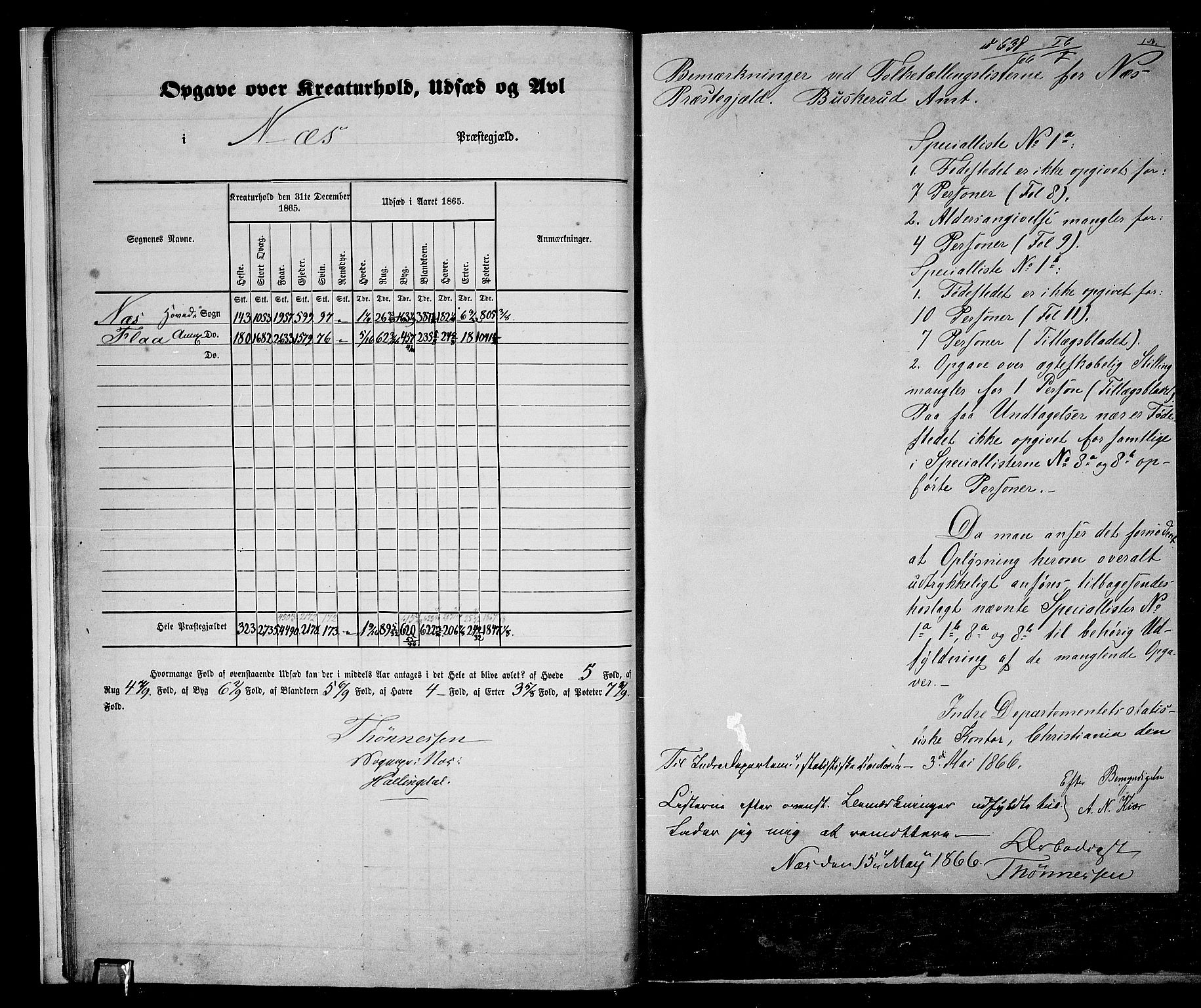 RA, 1865 census for Nes, 1865, p. 15