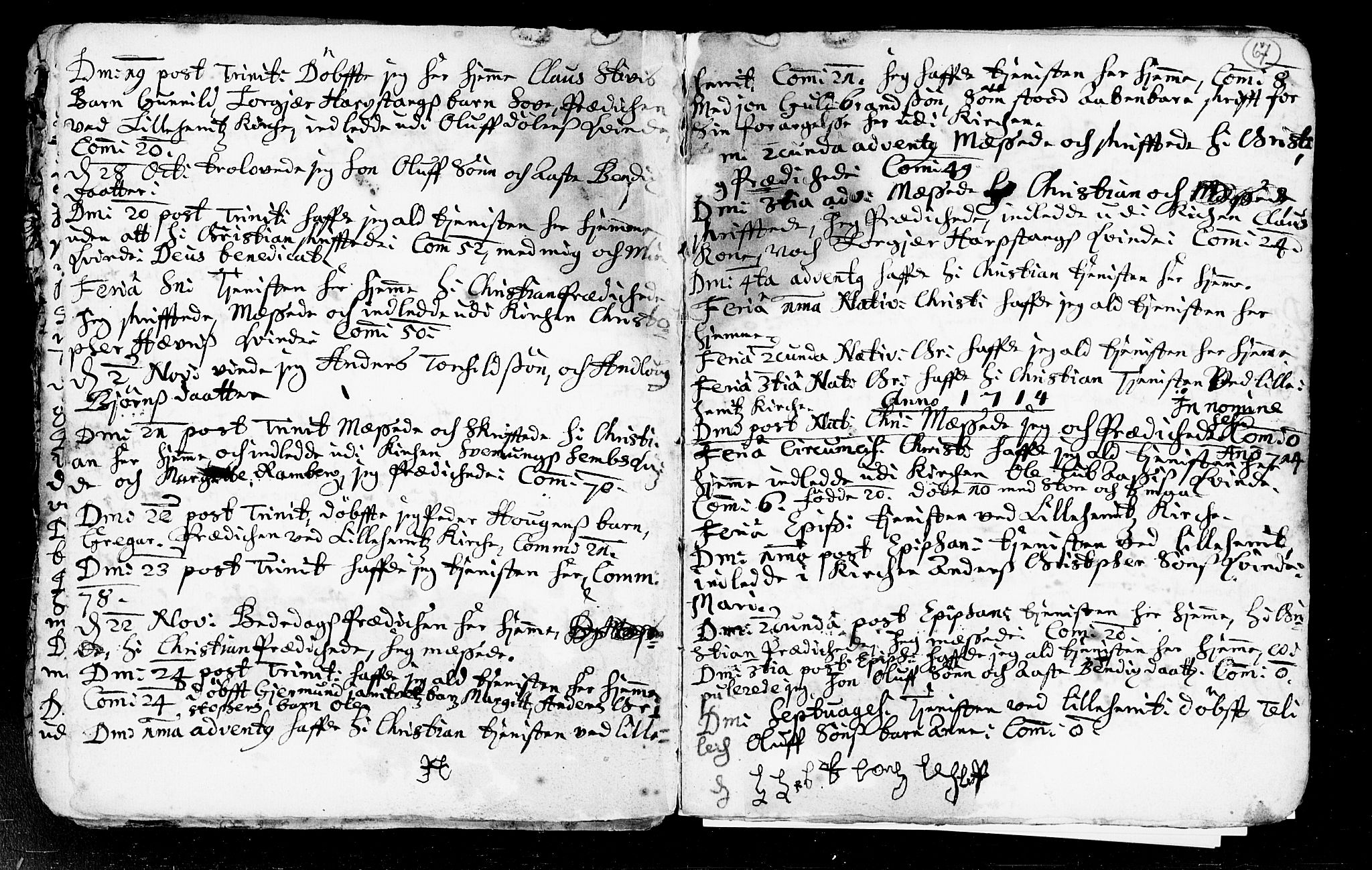 Heddal kirkebøker, SAKO/A-268/F/Fa/L0002: Parish register (official) no. I 2, 1699-1722, p. 67